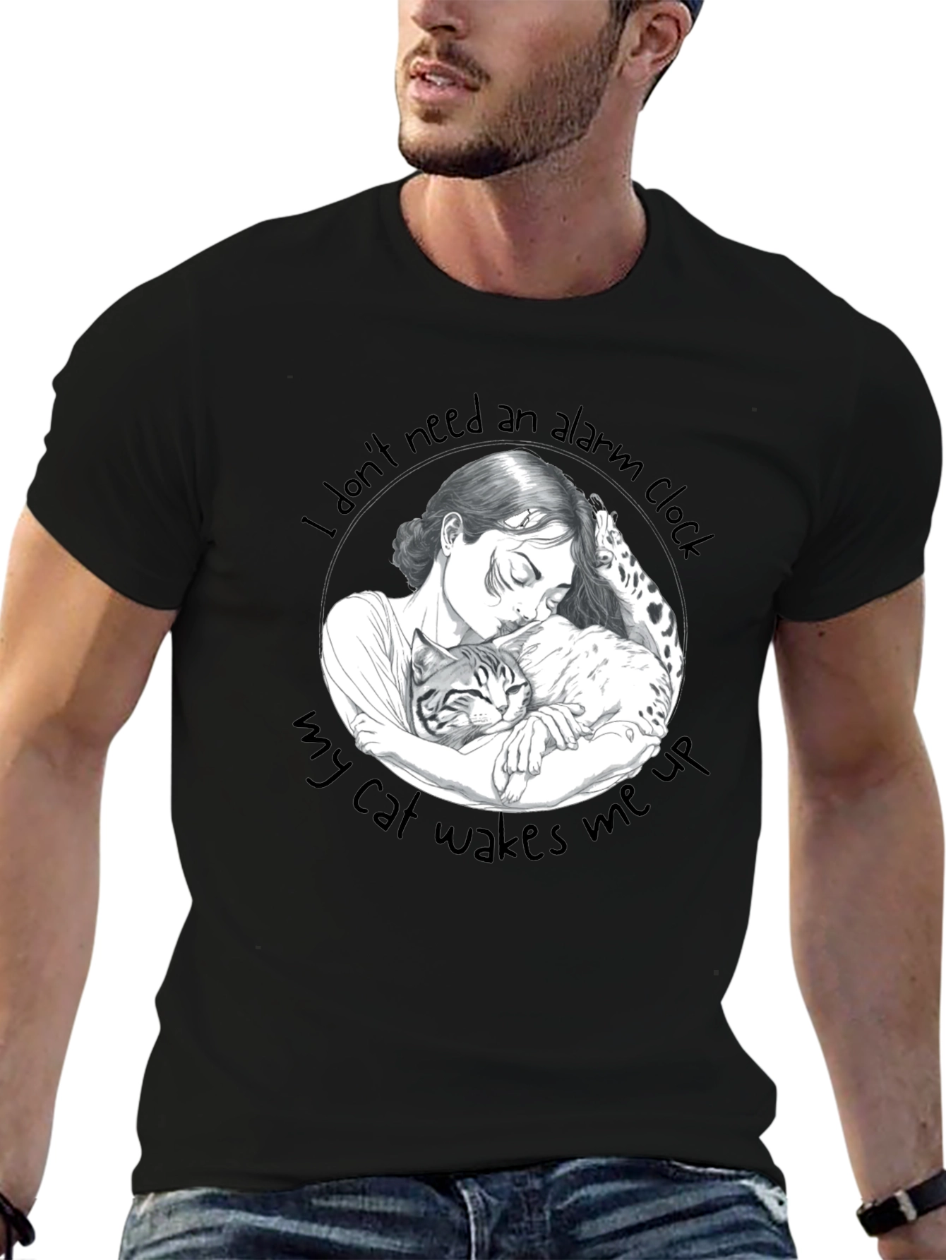 Cat Lovers Tee: I Dont Need an Alarm Clock