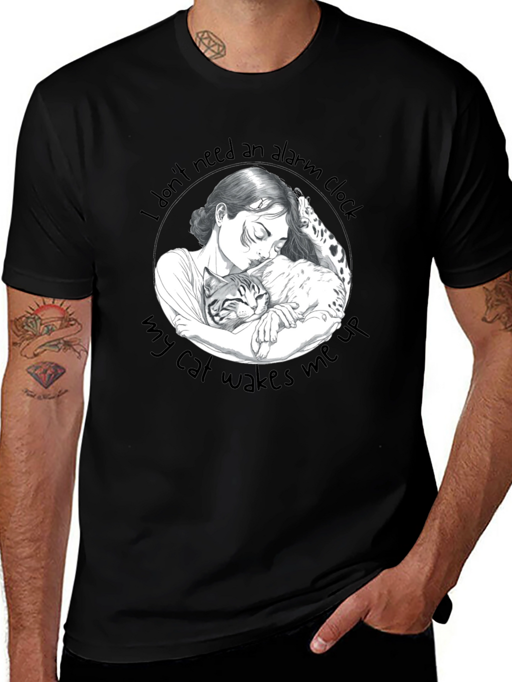 Cat Lovers Tee: I Dont Need an Alarm Clock