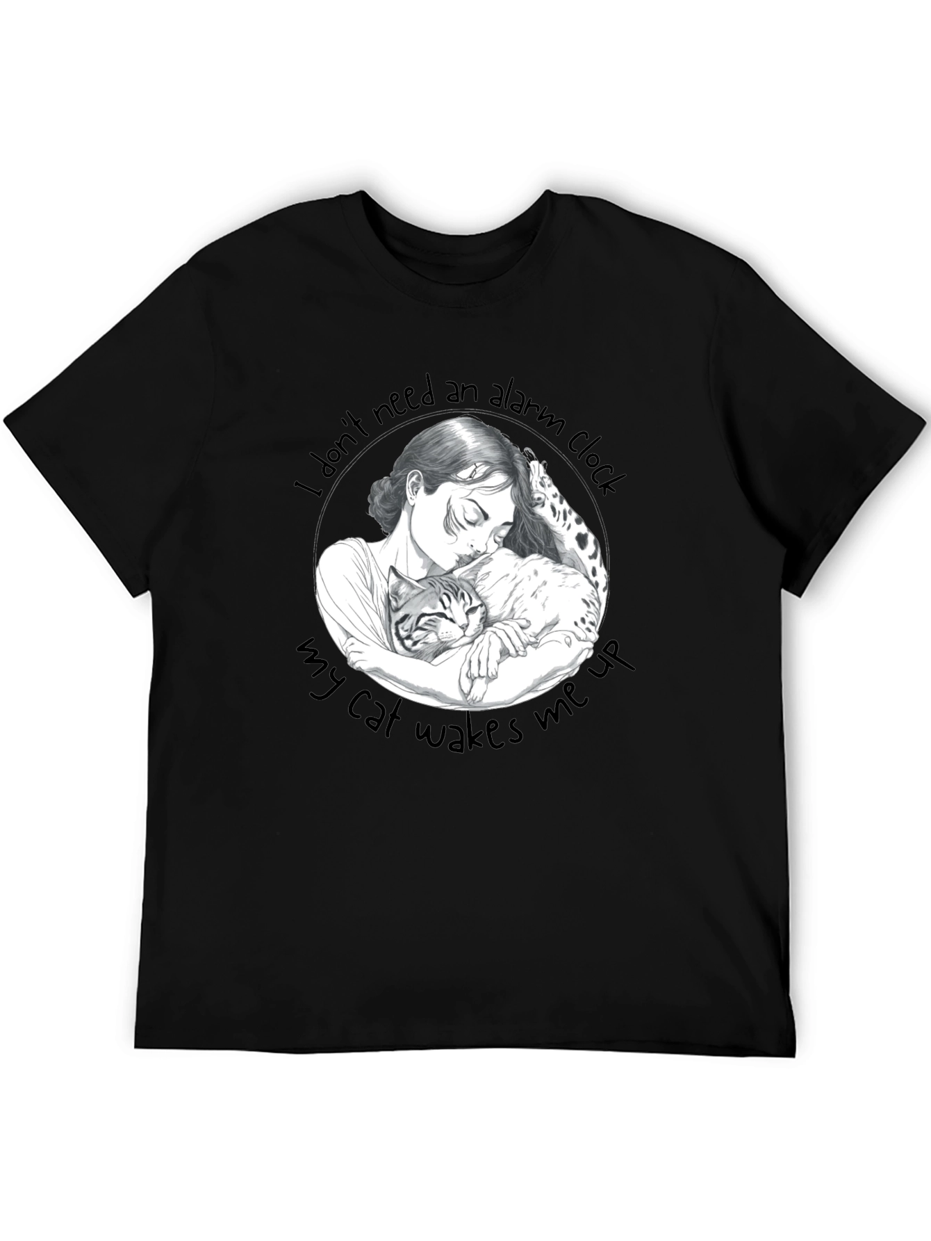 Cat Lovers Tee: I Dont Need an Alarm Clock