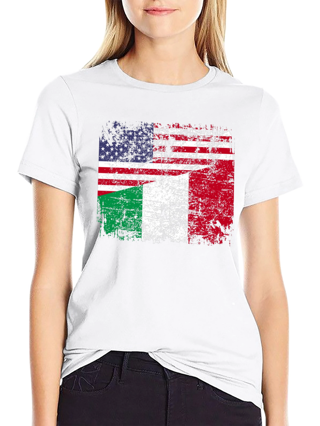 Italian American Flag Graphic T-Shirt