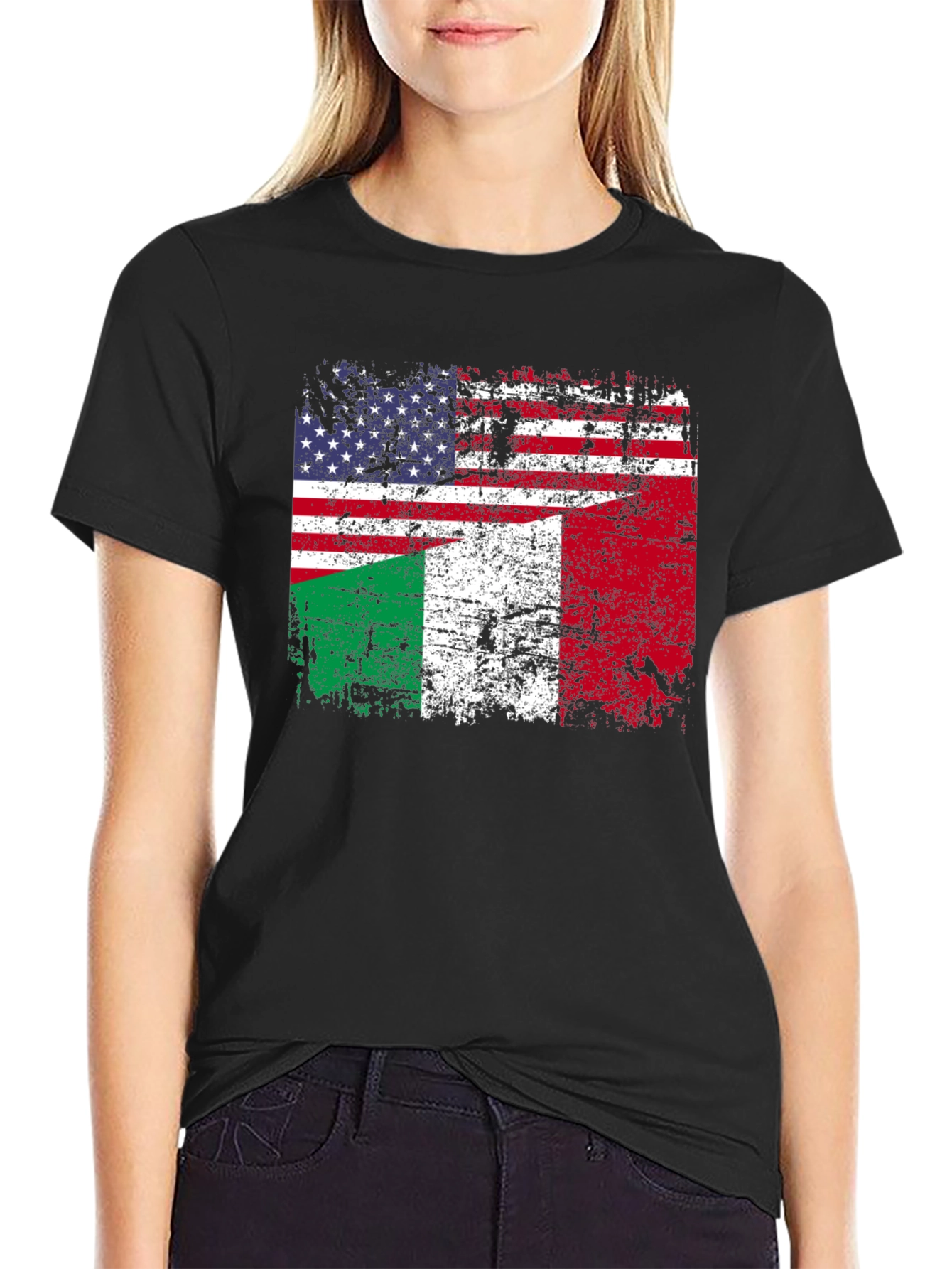 Italian American Flag Graphic T-Shirt