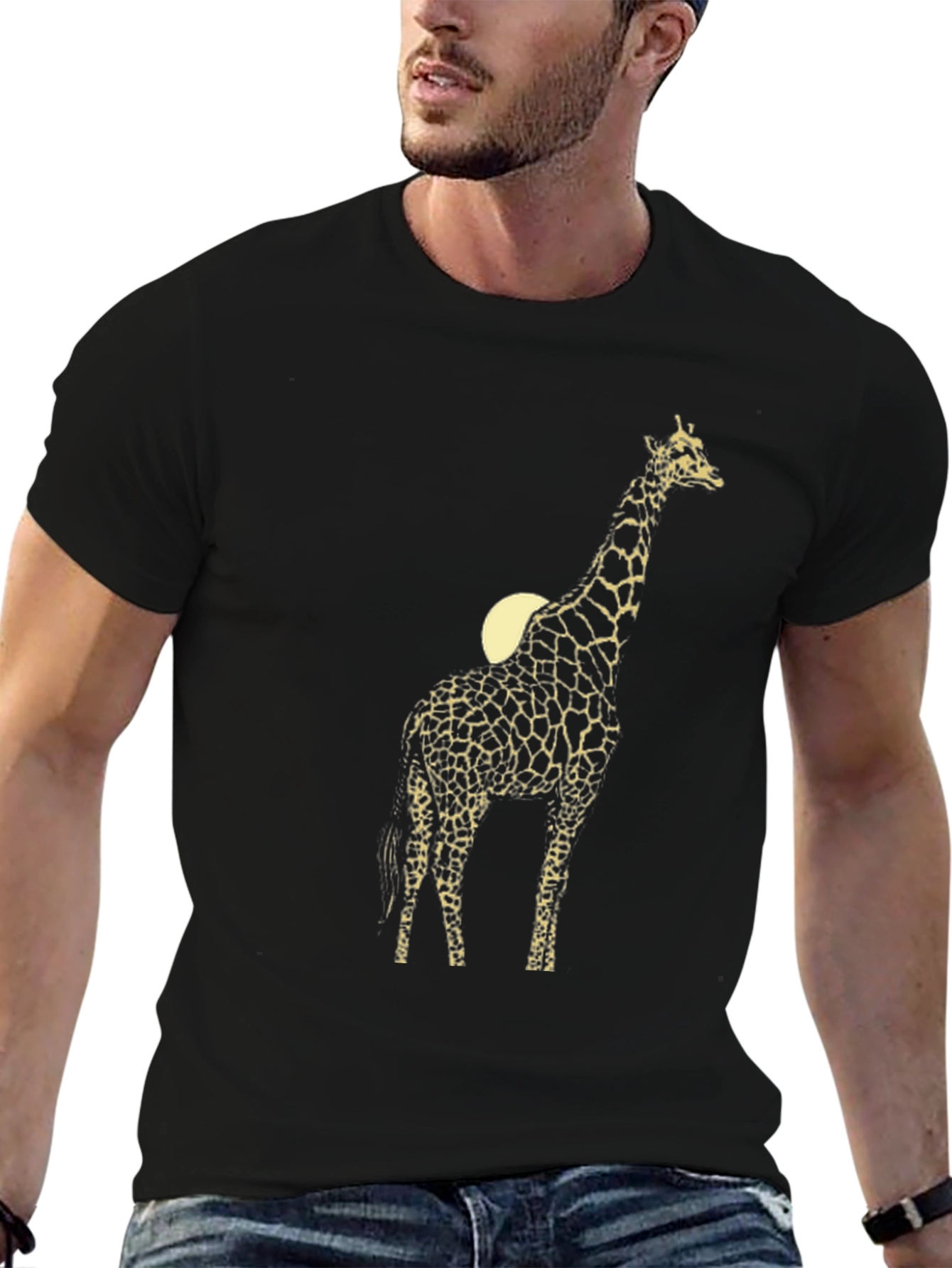 Giraffe Graphic T-Shirt - Black