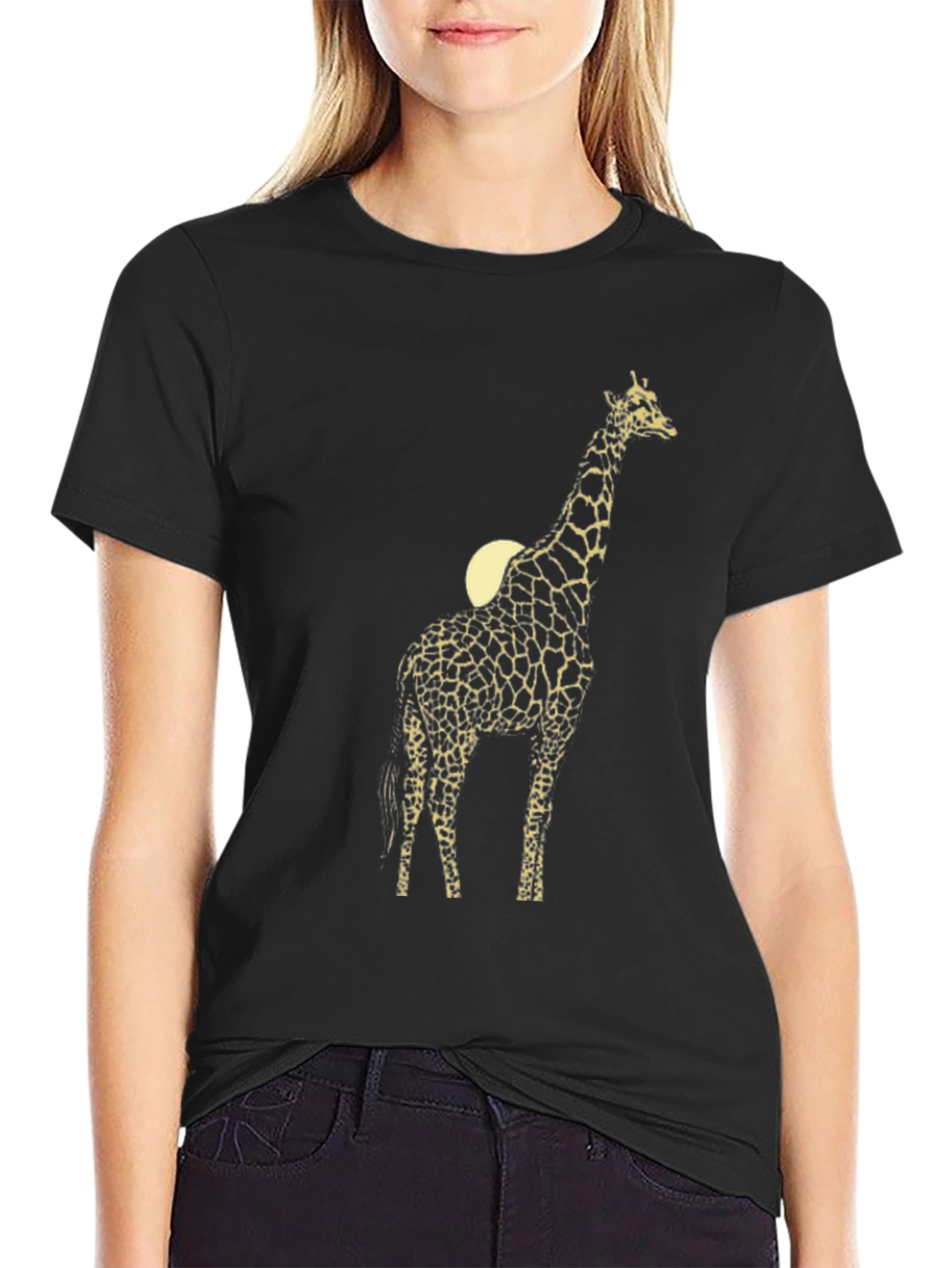 Giraffe Graphic T-Shirt - Black