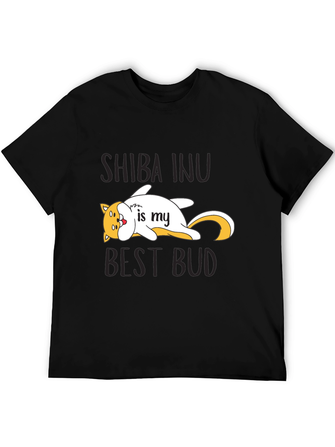 Shiba Inu Best Bud Black T-Shirt