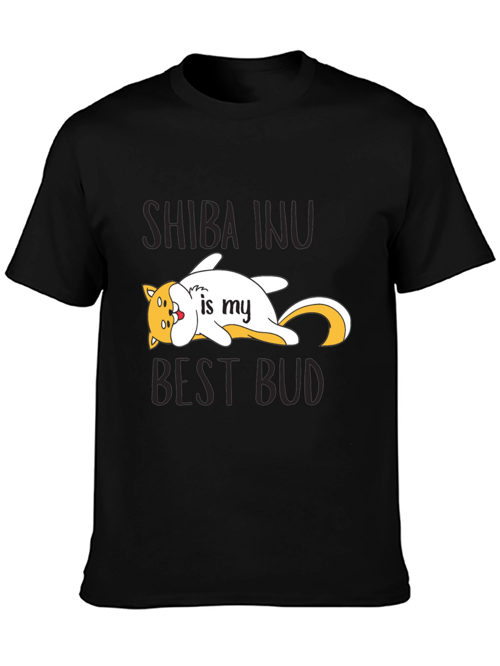 Shiba Inu Best Bud Black T-Shirt