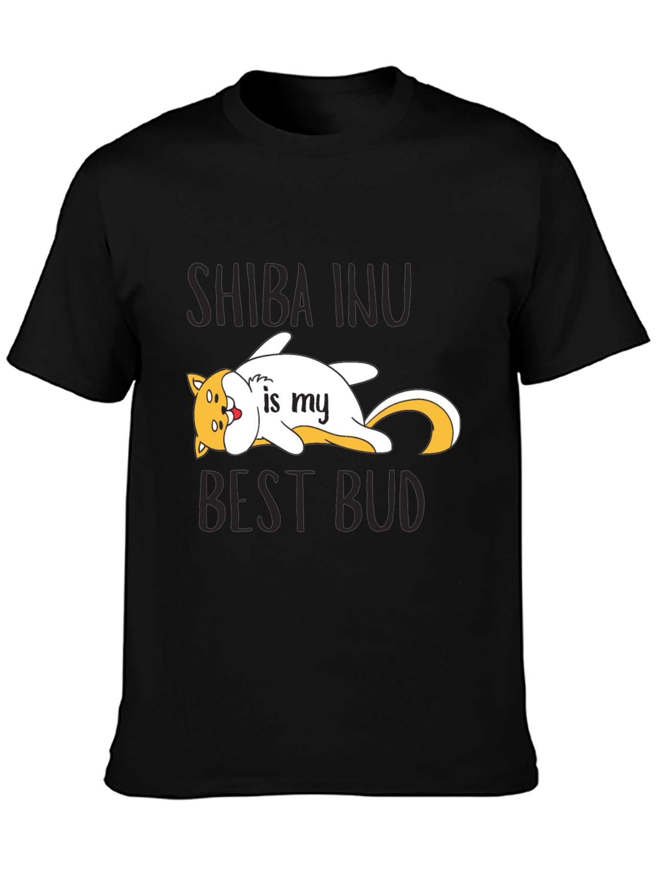 Shiba Inu Best Bud Black T-Shirt