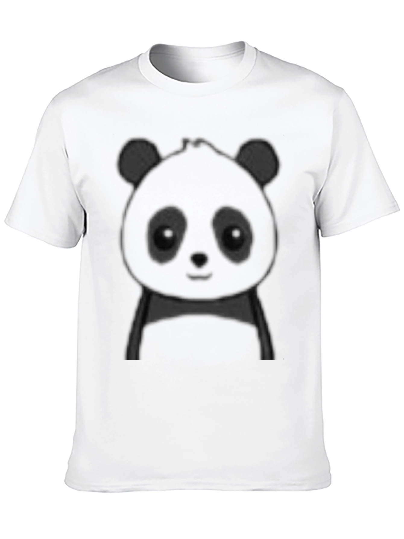Cute Panda Graphic Tee - Black Cotton Casual Shirt