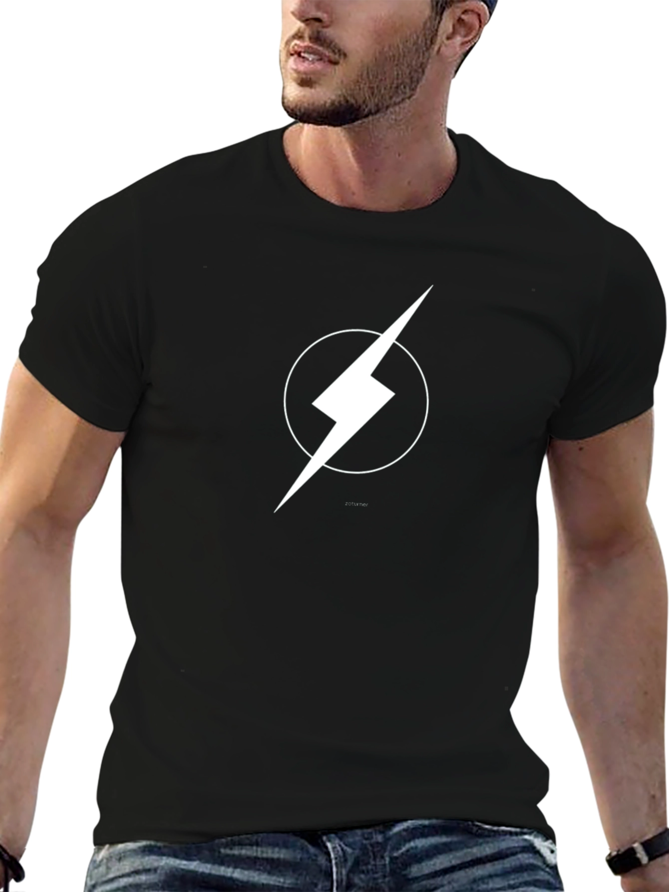 Lightning Bolt Graphic Tee - Black