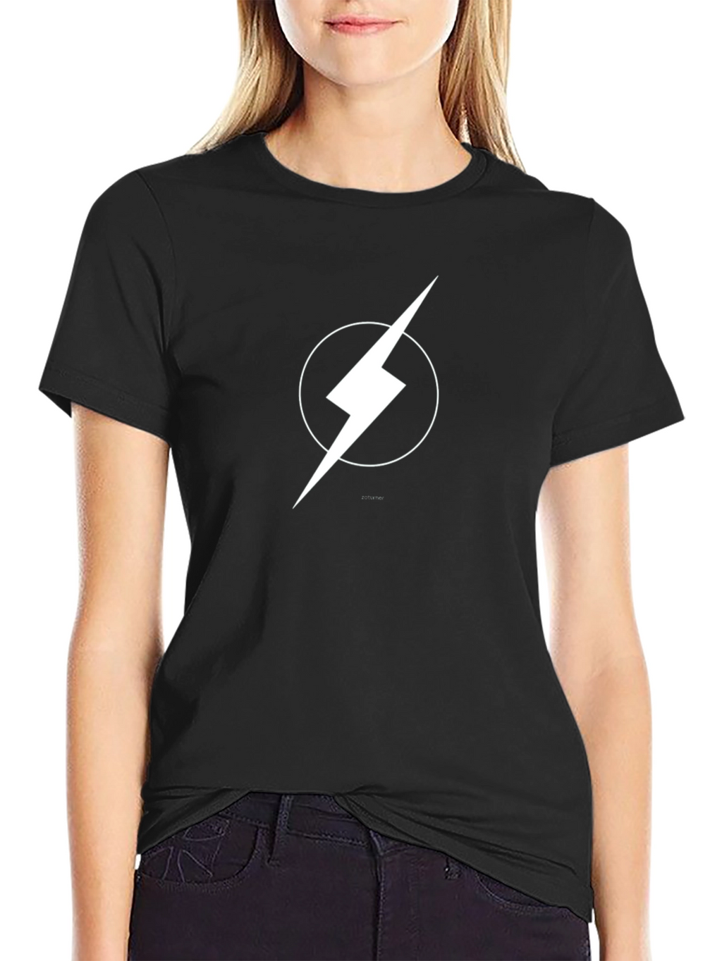 Lightning Bolt Graphic Tee - Black
