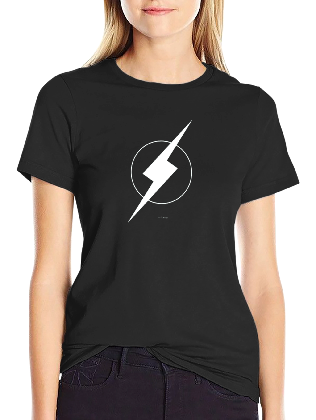 Lightning Bolt Graphic Tee - Black