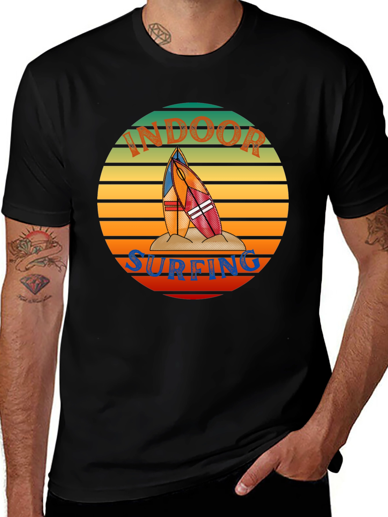 Indoor Surfing T-Shirt - Retro Surf Design
