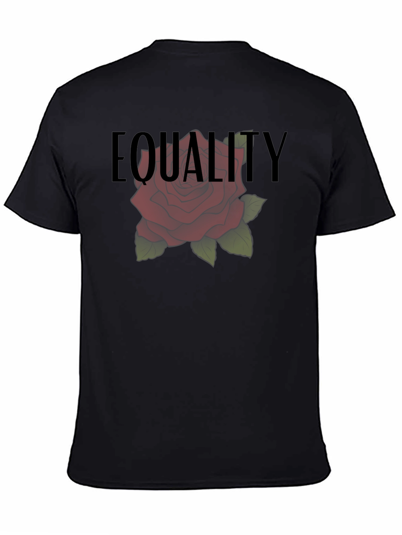 Equality Rose Graphic Tee - Black Cotton Comfort Fit