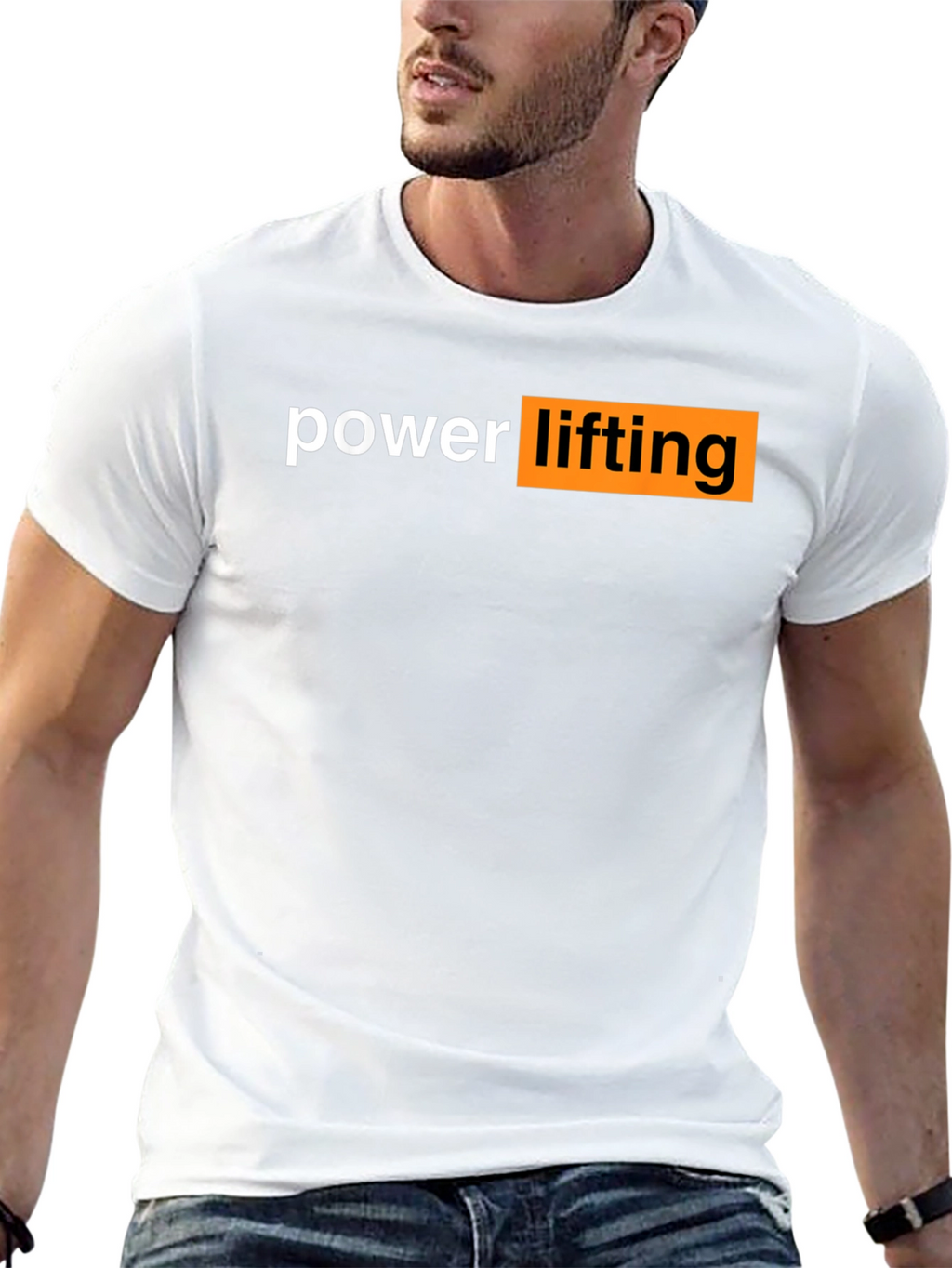 Powerlifting Graphic Tee - Black Cotton Gym Shirt