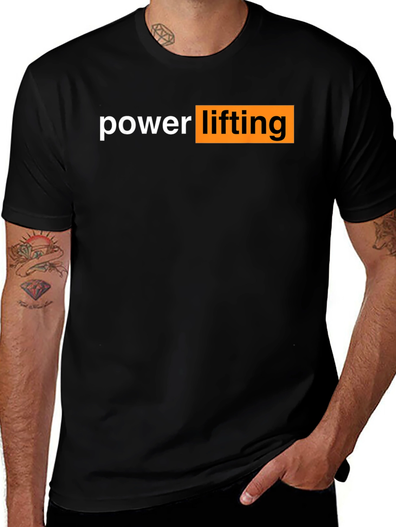 Powerlifting Graphic Tee - Black Cotton Gym Shirt