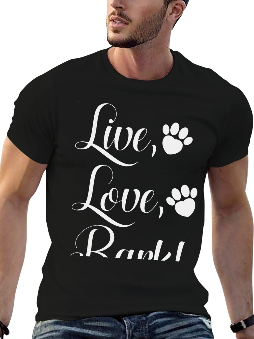 Live Love Bark! Mens Graphic Tee
