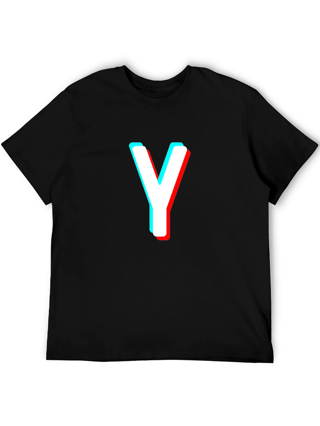 Letter Y Black T-Shirt - 3D Effect Graphic Tee