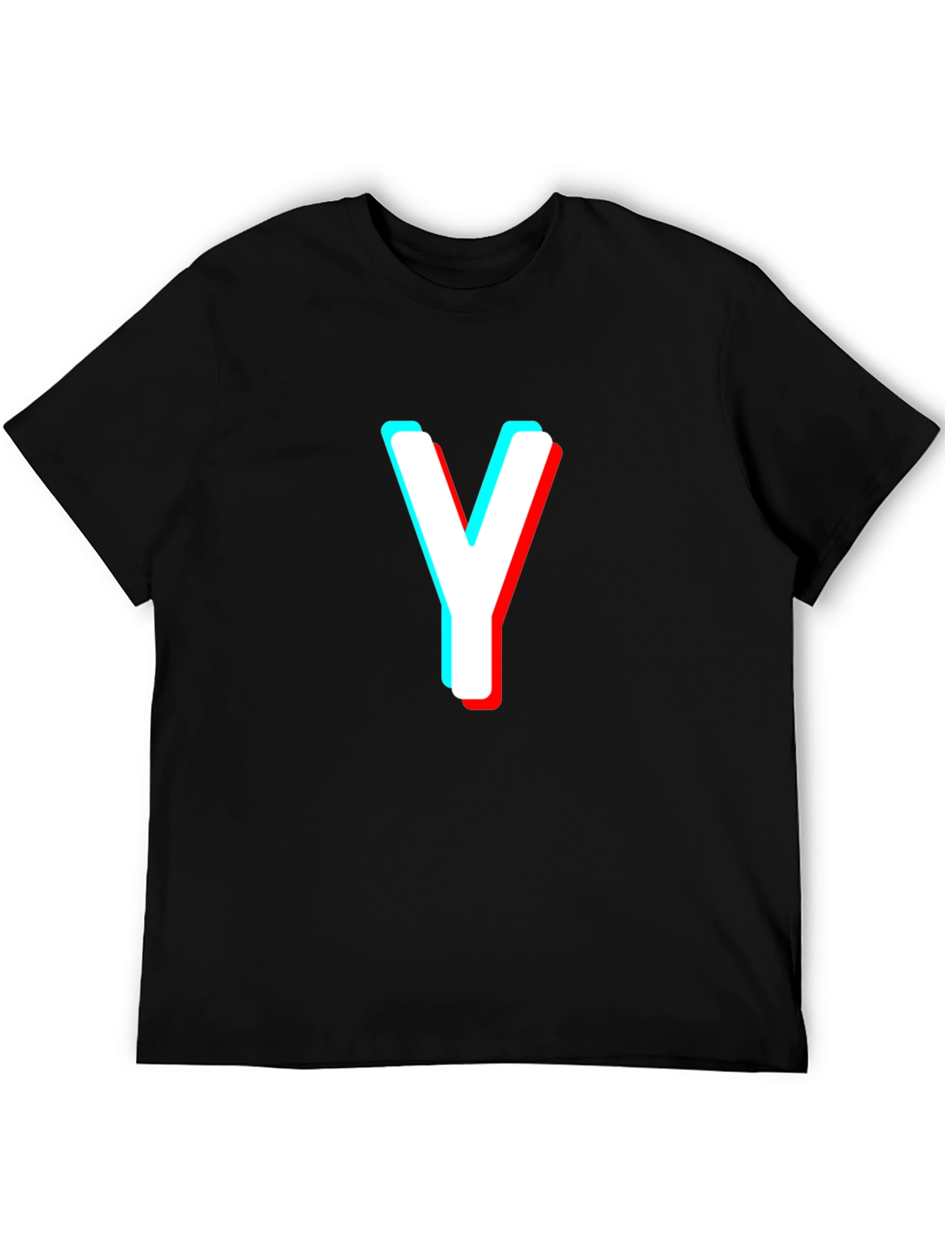 Letter Y Black T-Shirt - 3D Effect Graphic Tee
