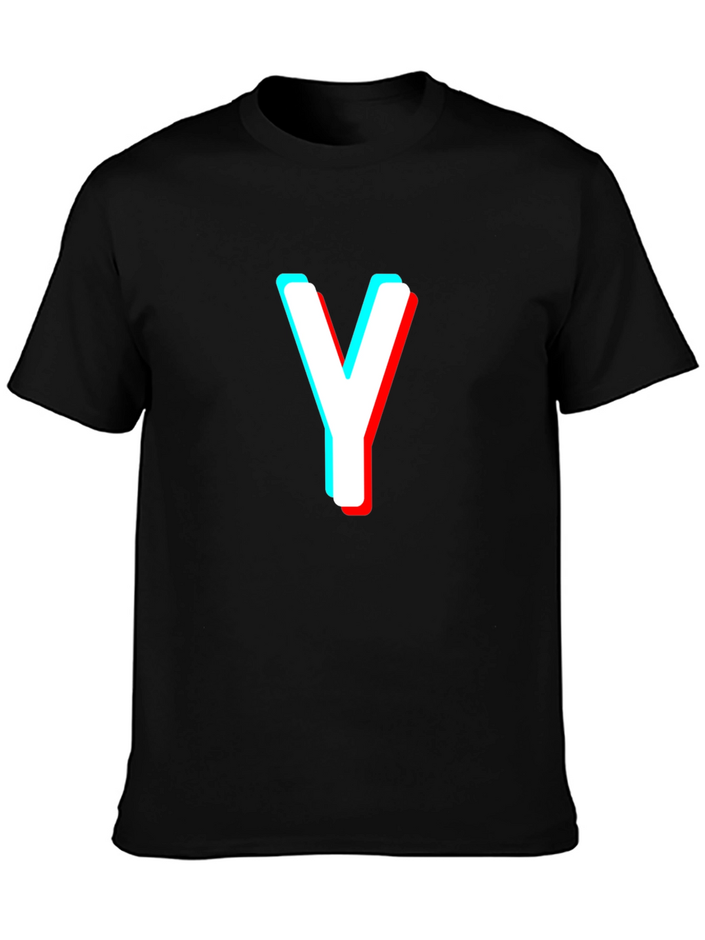 Letter Y Black T-Shirt - 3D Effect Graphic Tee