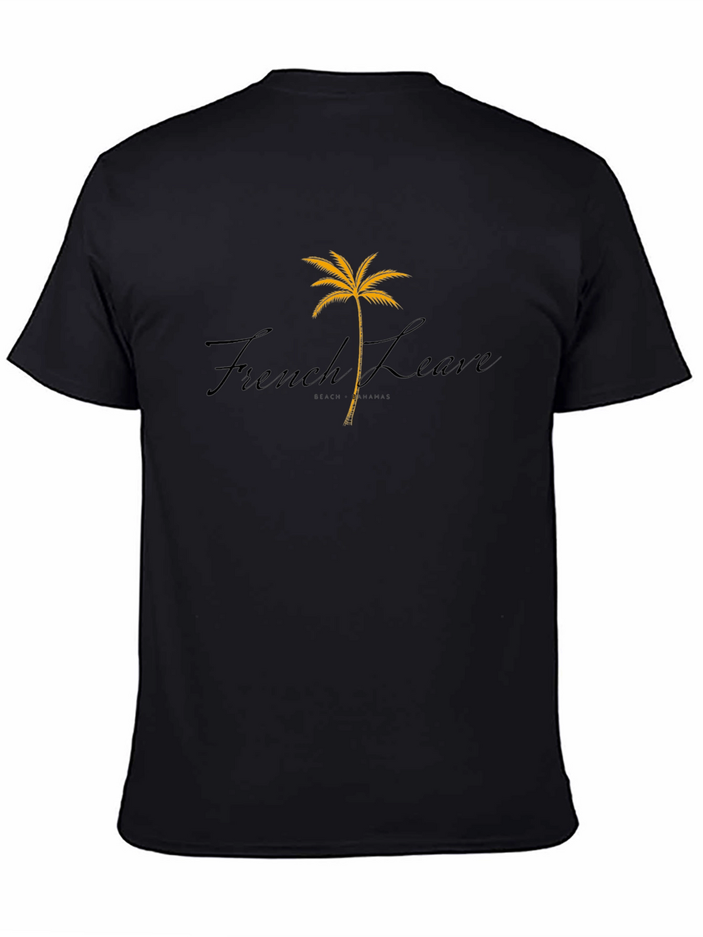 Mens Black French Leave Palm Tree Graphic T-Shirt