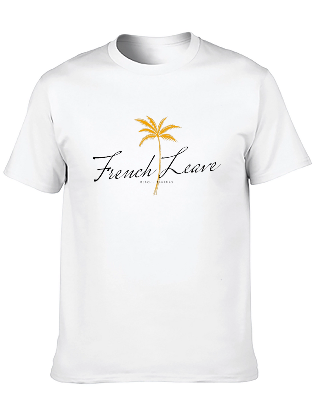 Mens Black French Leave Palm Tree Graphic T-Shirt