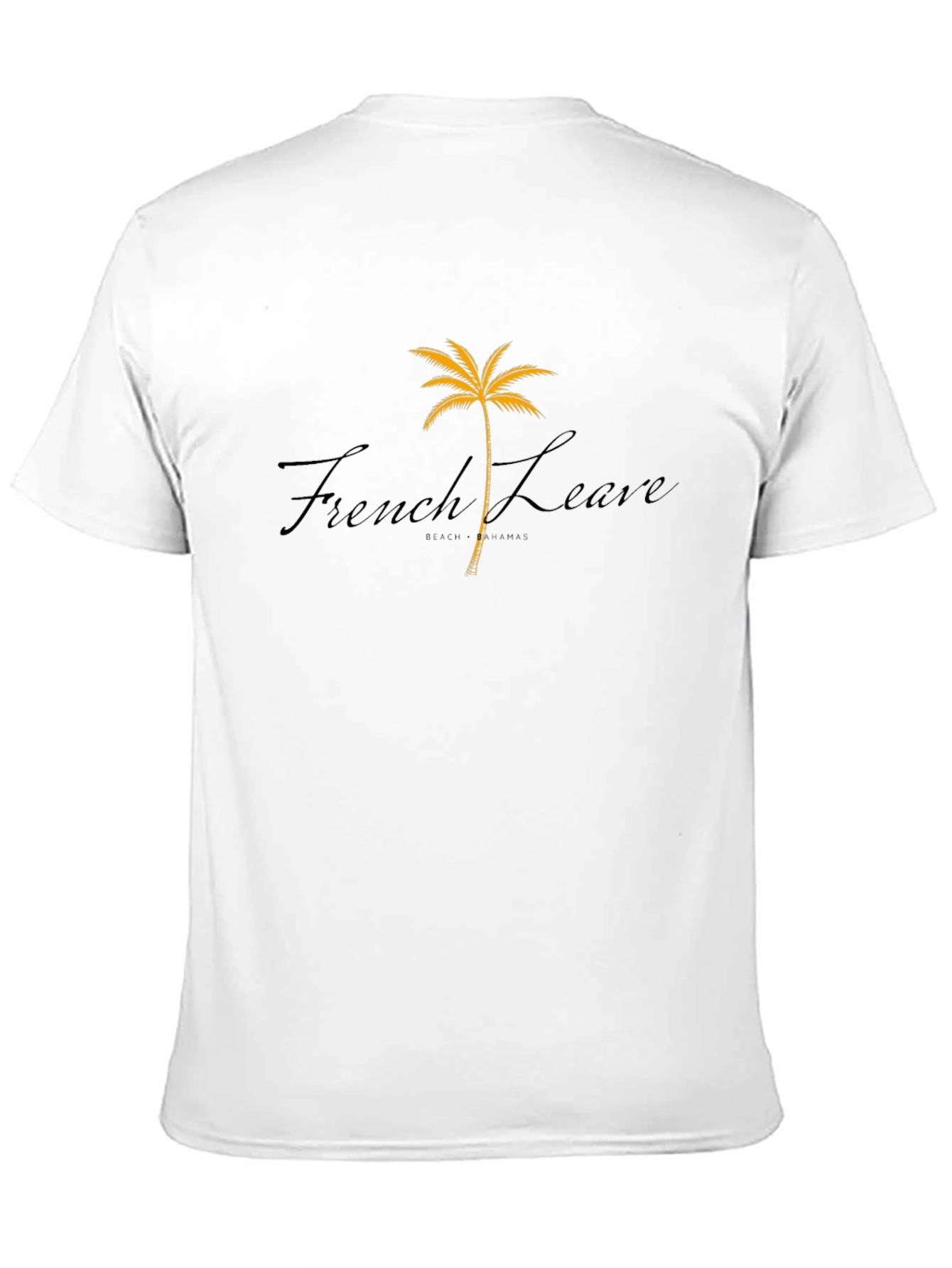 Mens Black French Leave Palm Tree Graphic T-Shirt