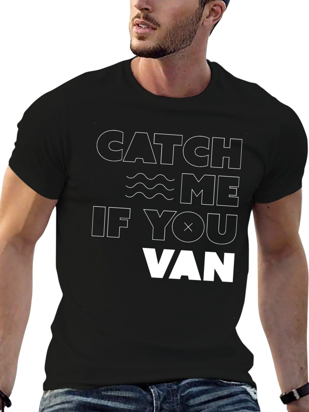 Catch Me If You Van T-Shirt - Black Tee