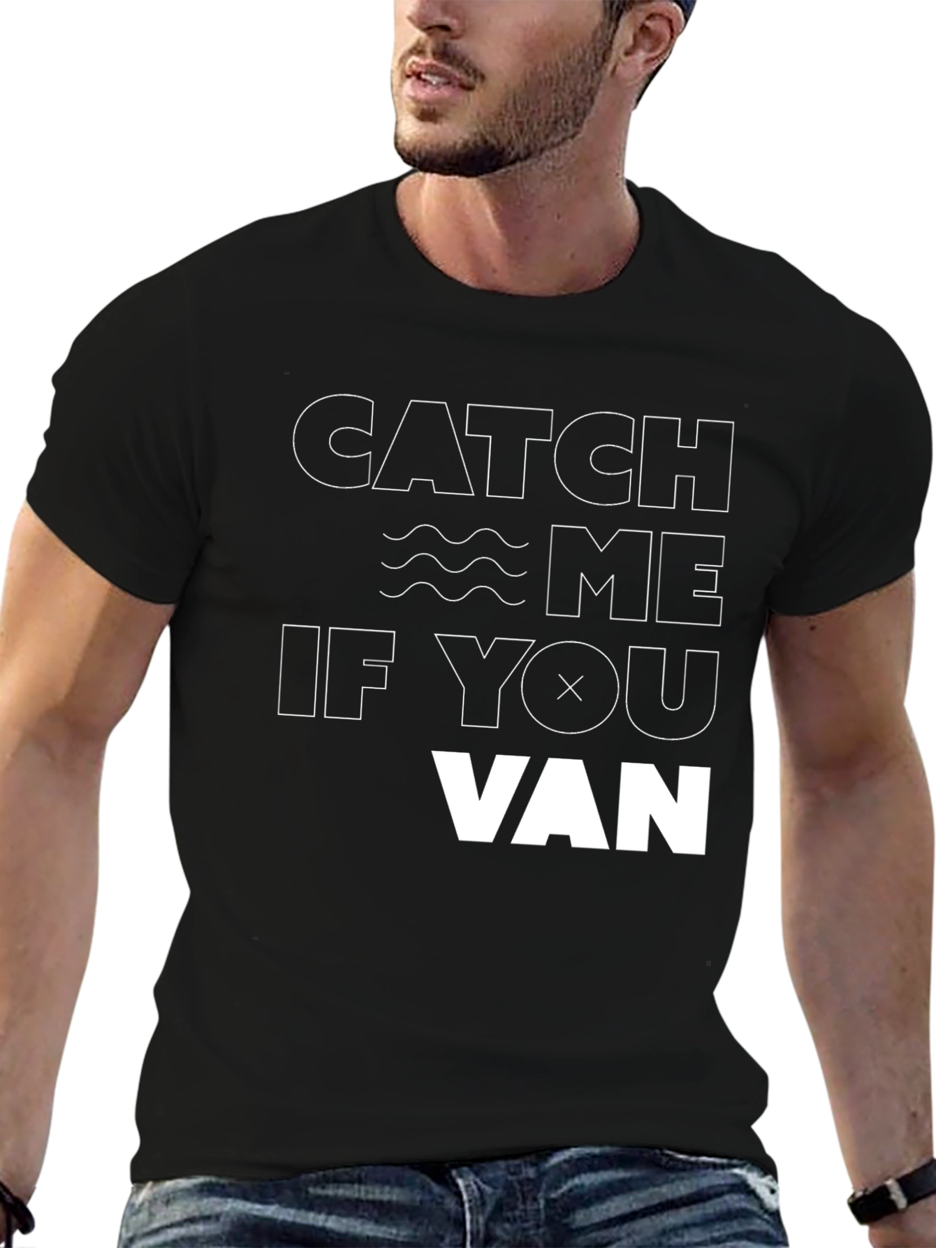 Catch Me If You Van T-Shirt - Black Tee