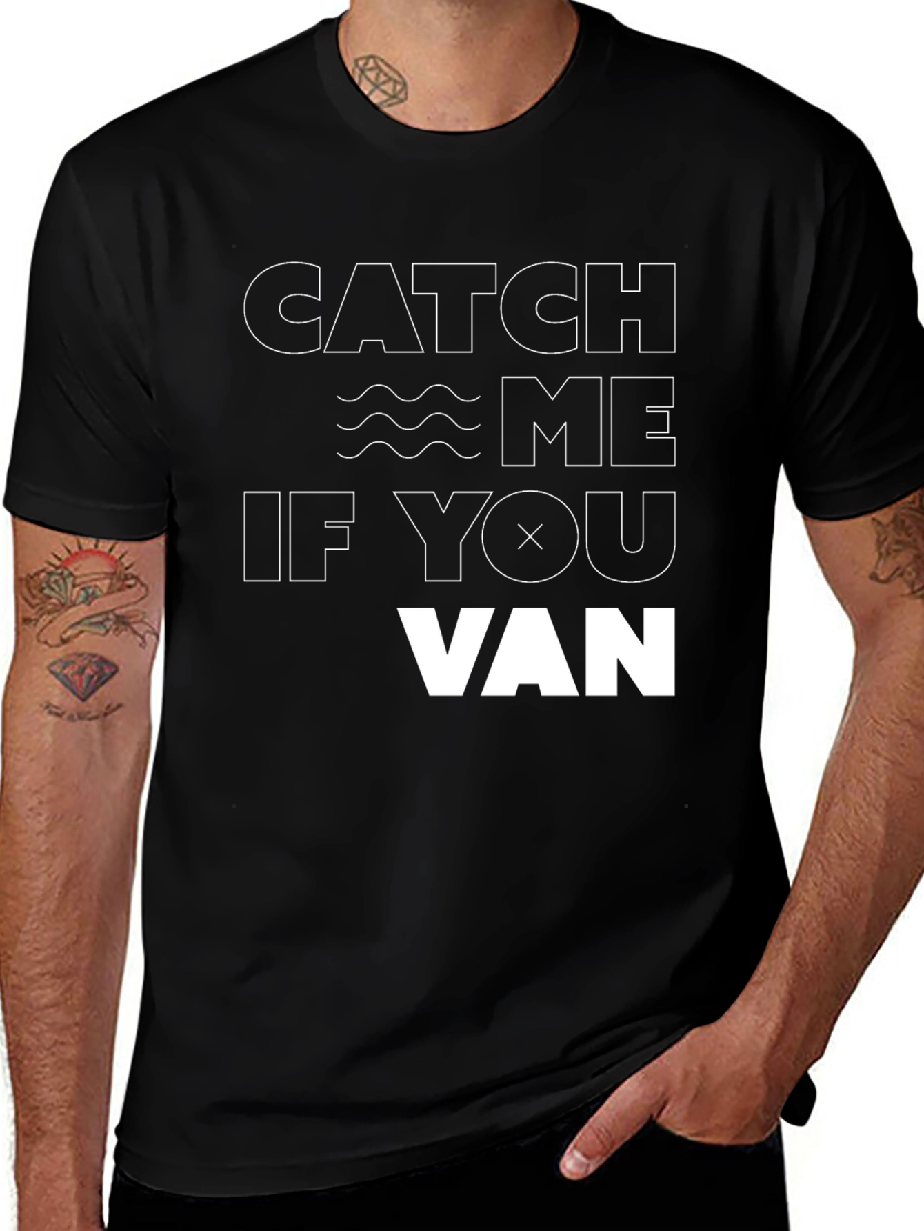 Catch Me If You Van T-Shirt - Black Tee