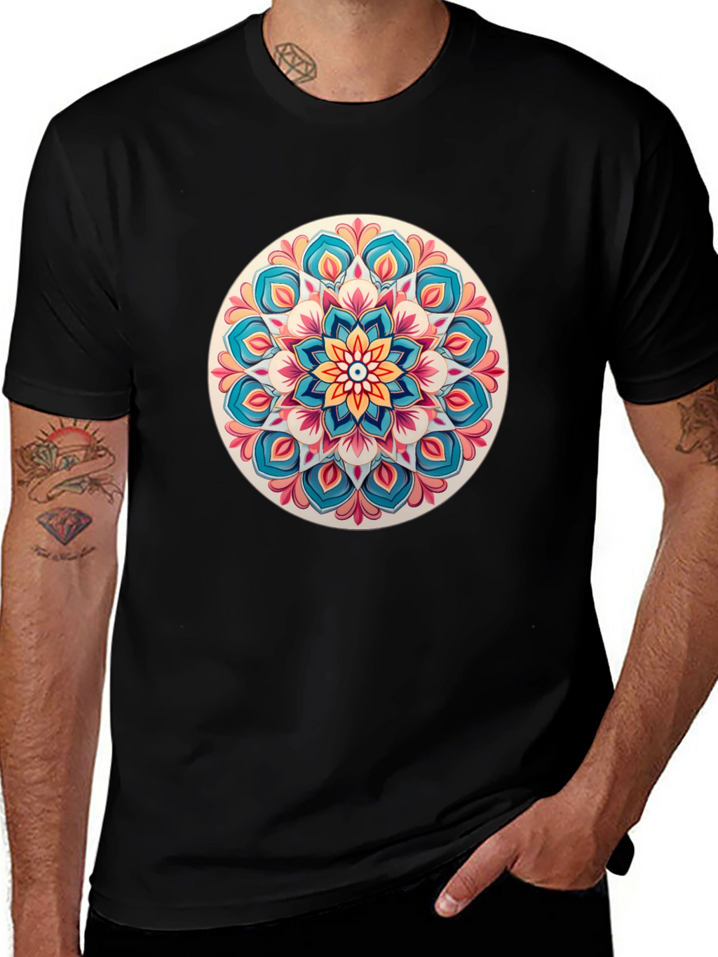Mandala Art Black T-Shirt