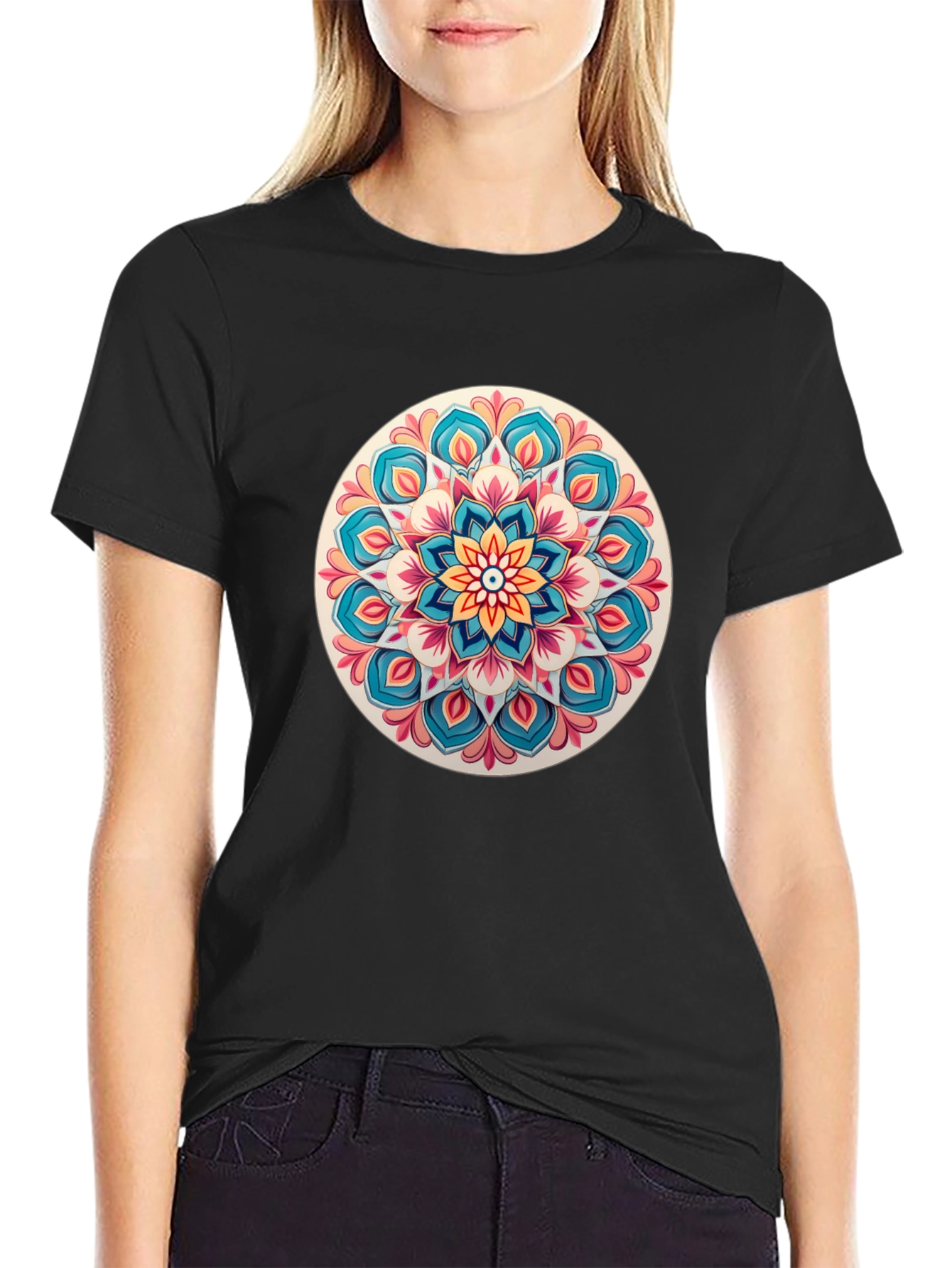 Mandala Art Black T-Shirt
