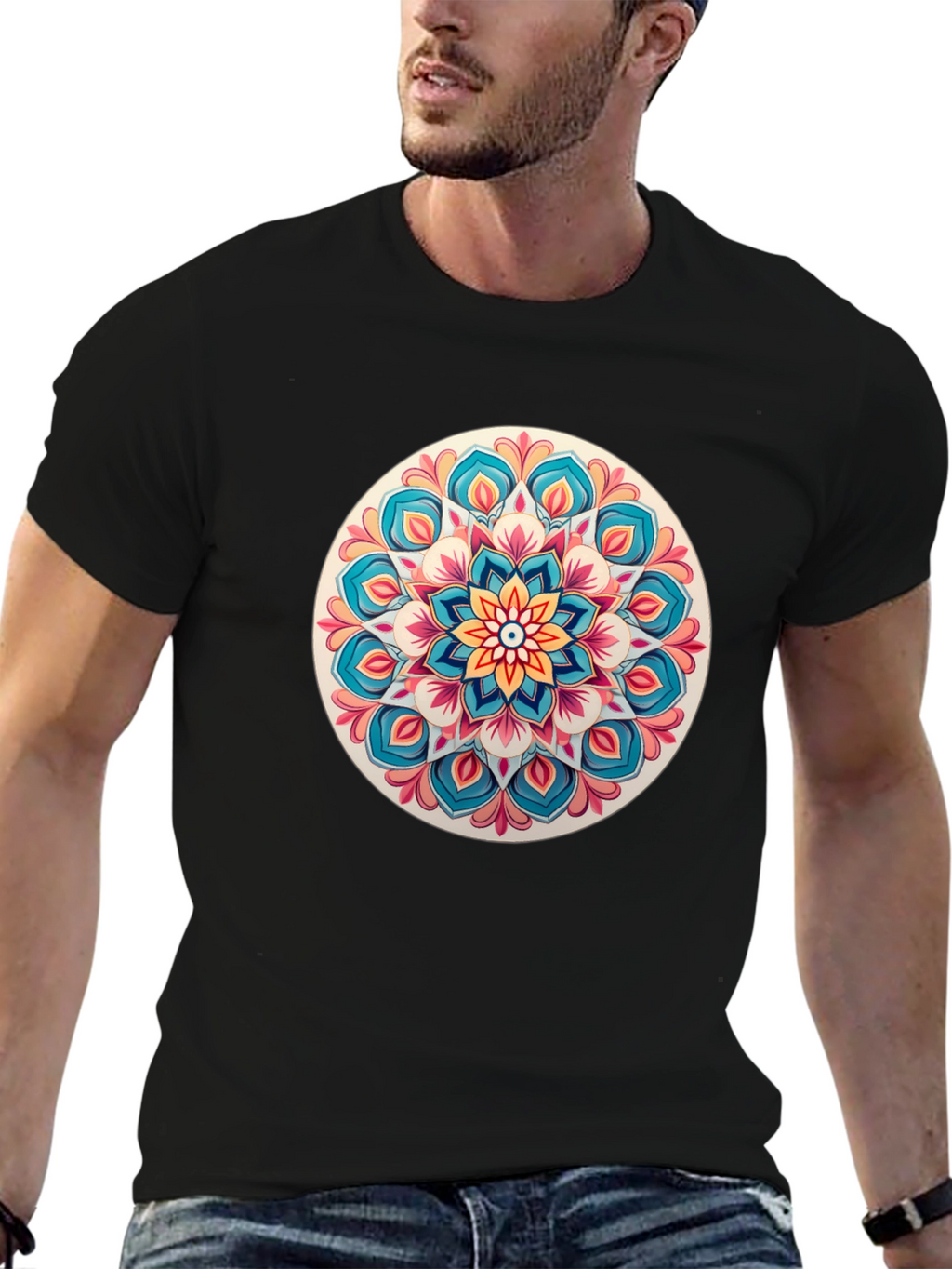 Mandala Art Black T-Shirt