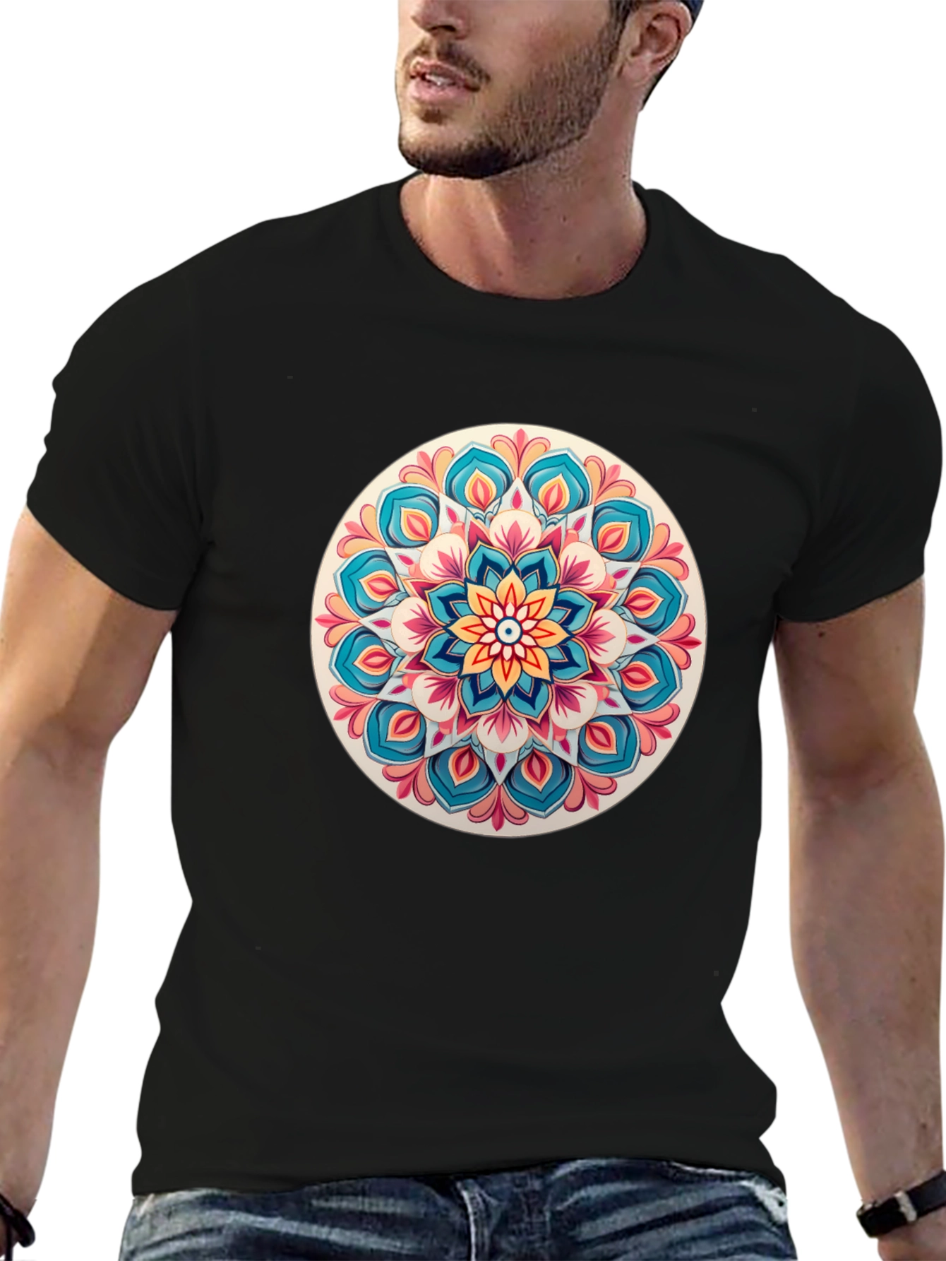 Mandala Art Black T-Shirt