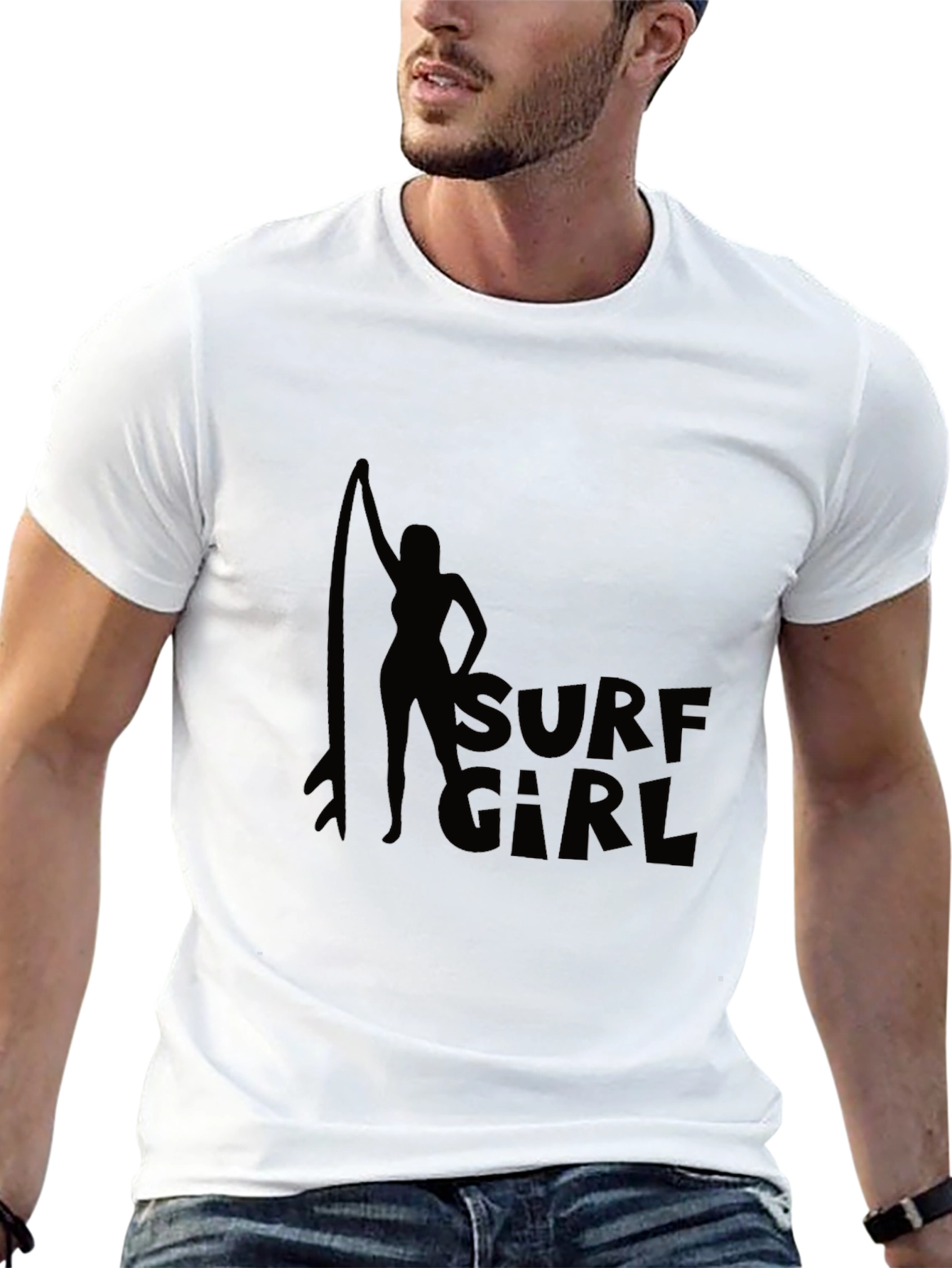 Surf Girl Black T-Shirt Graphic Tee