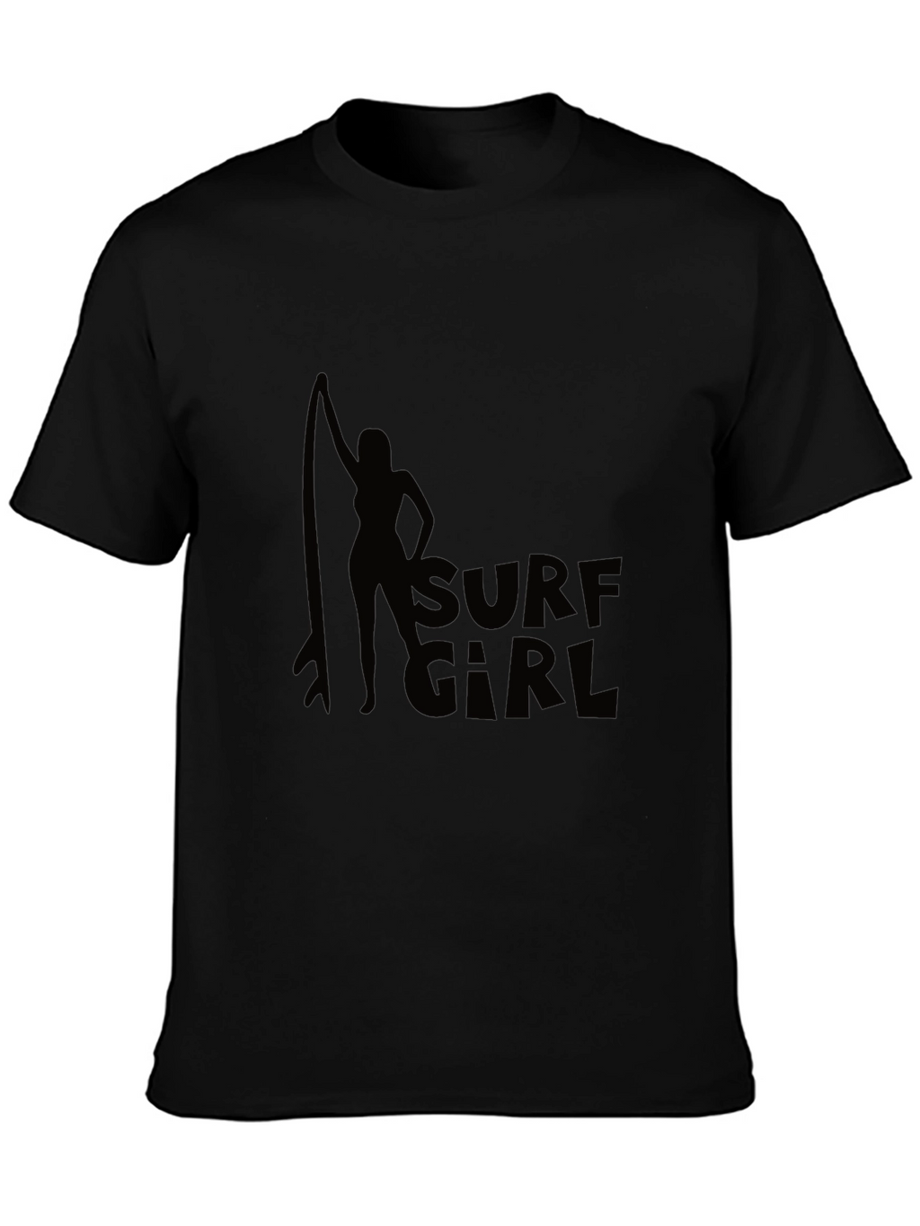 Surf Girl Black T-Shirt Graphic Tee