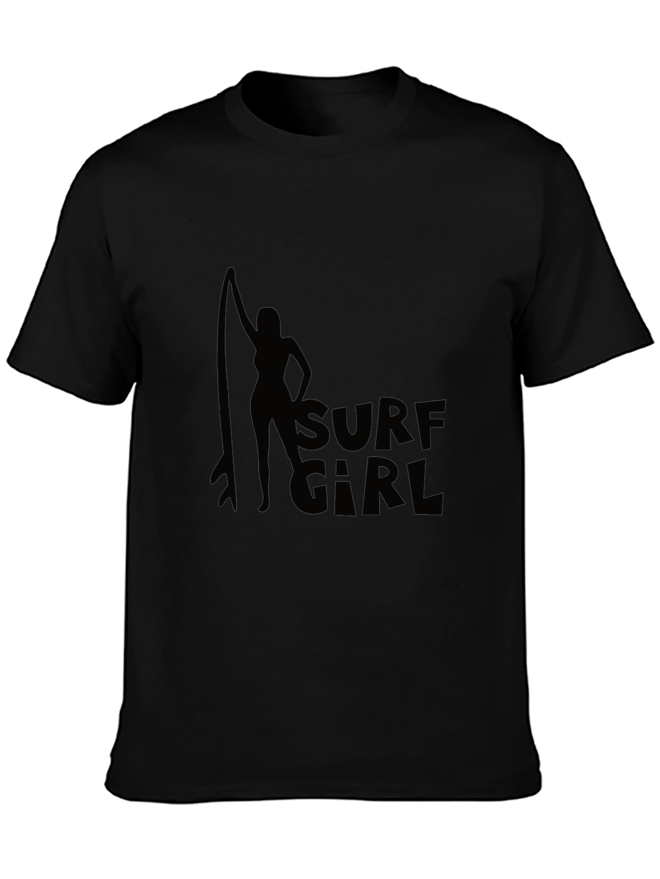 Surf Girl Black T-Shirt Graphic Tee