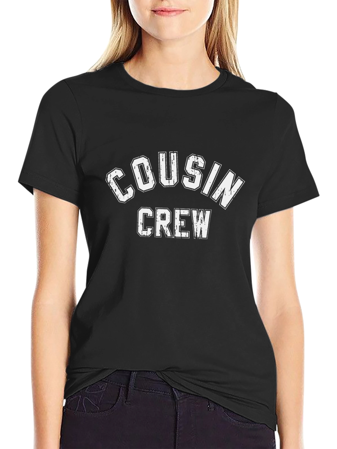 Cousin Crew Distressed Graphic T-Shirt