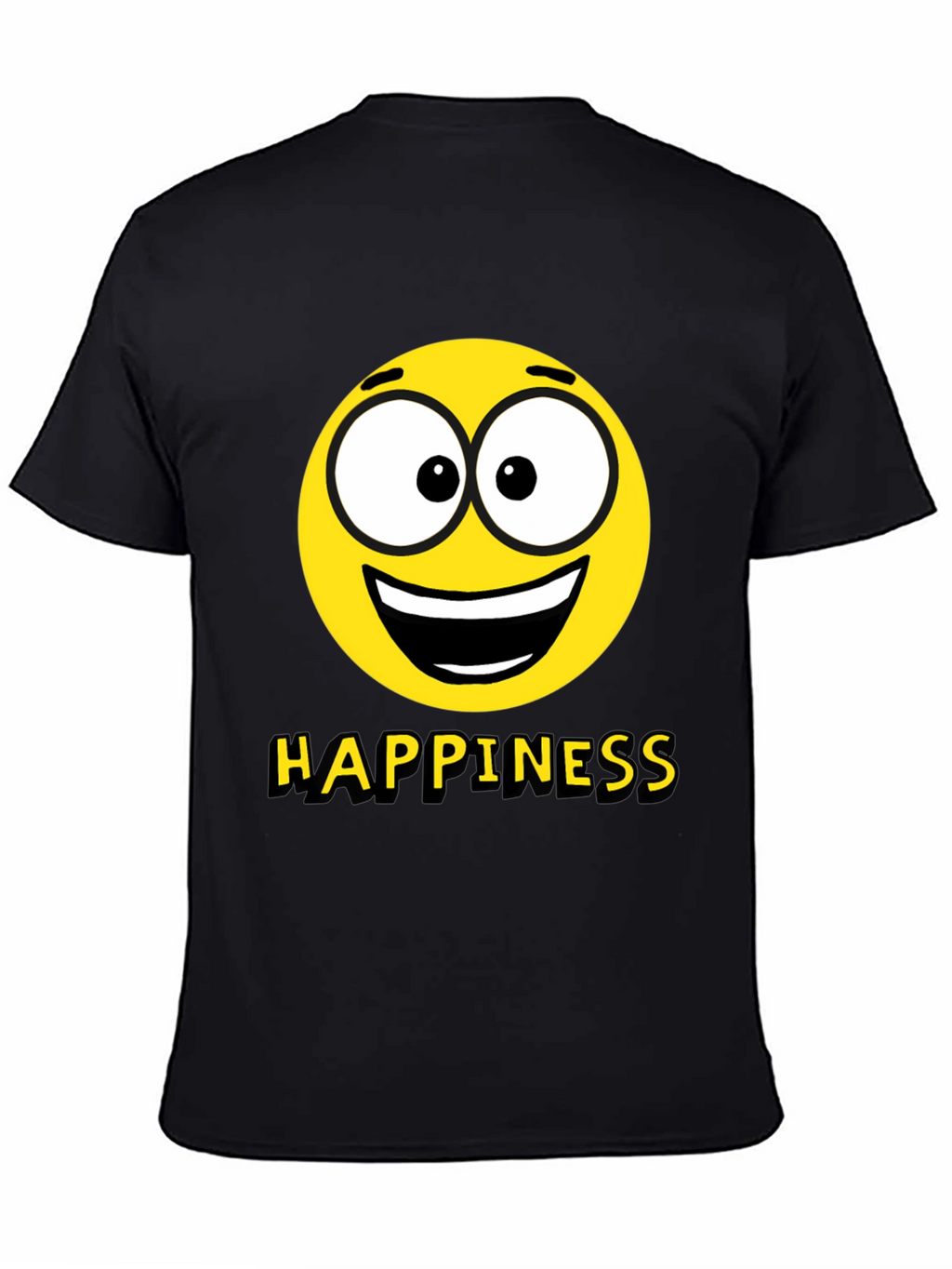 Happiness Emoji Graphic Print T-Shirt - Black