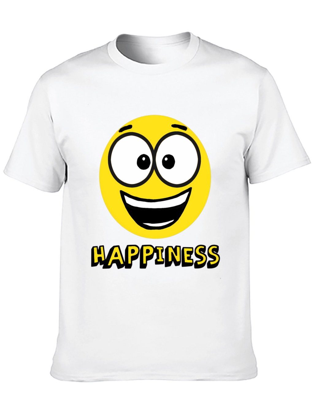 Happiness Emoji Graphic Print T-Shirt - Black