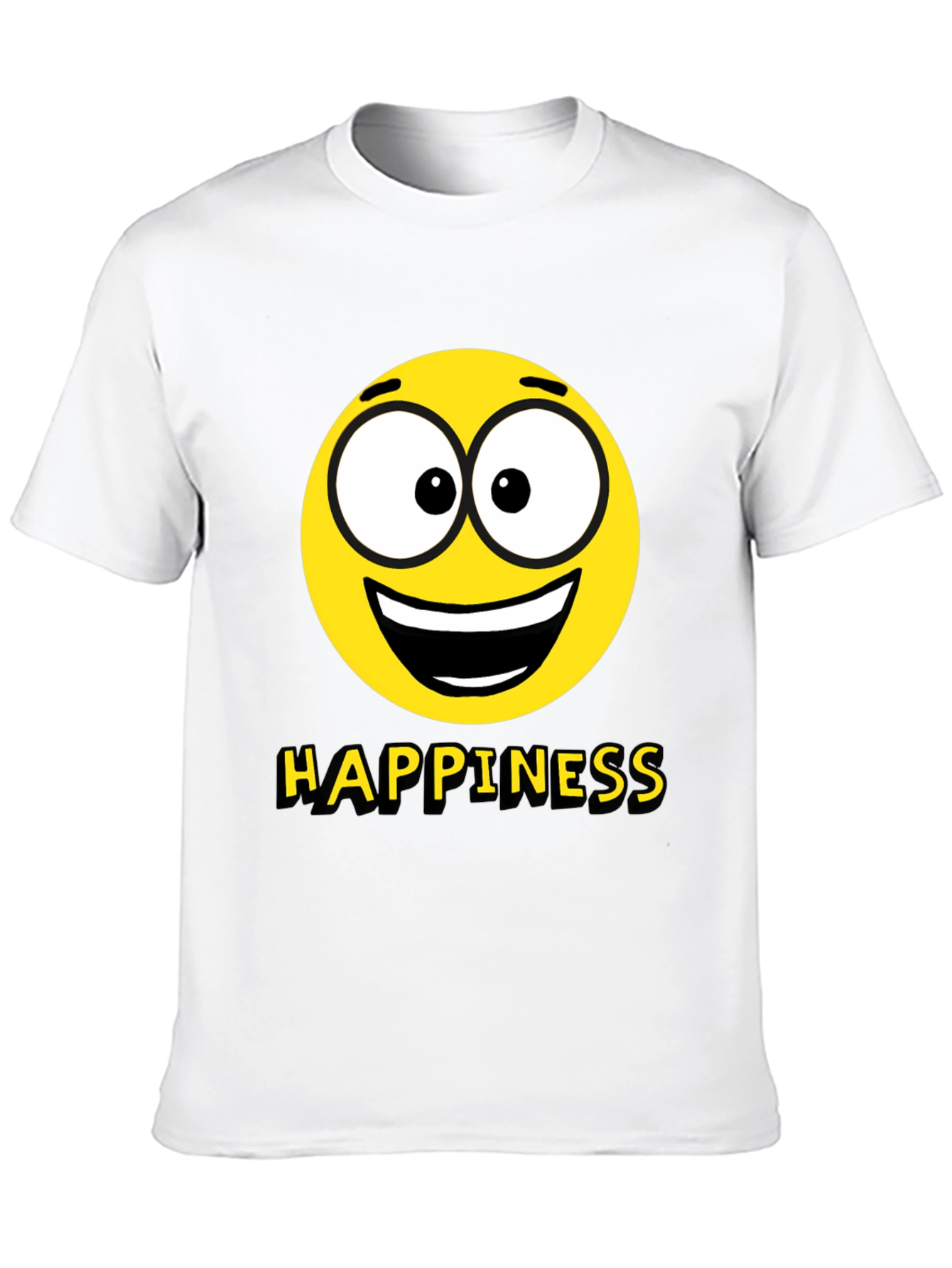 Happiness Emoji Graphic Print T-Shirt - Black