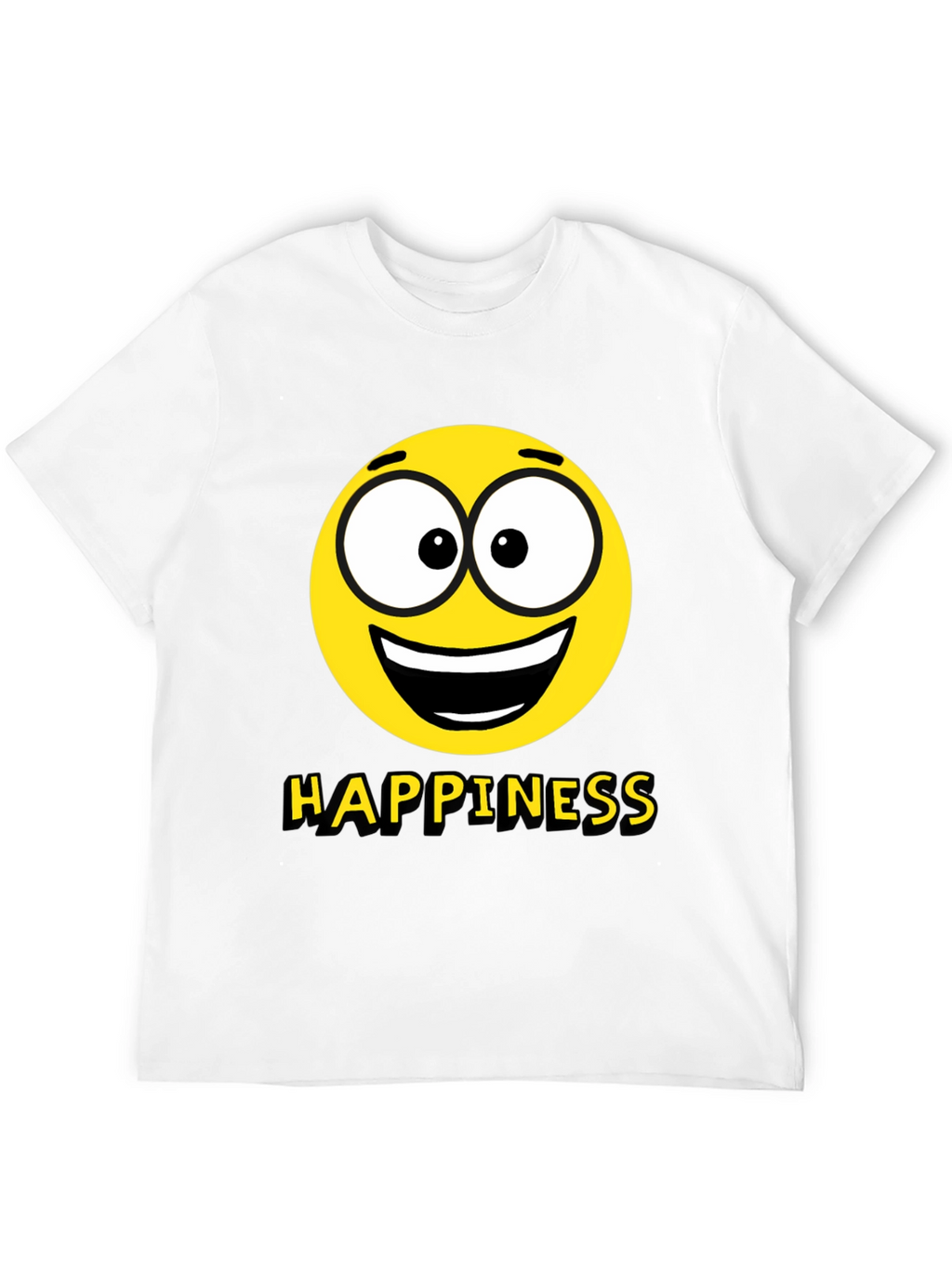Happiness Emoji Graphic Print T-Shirt - Black