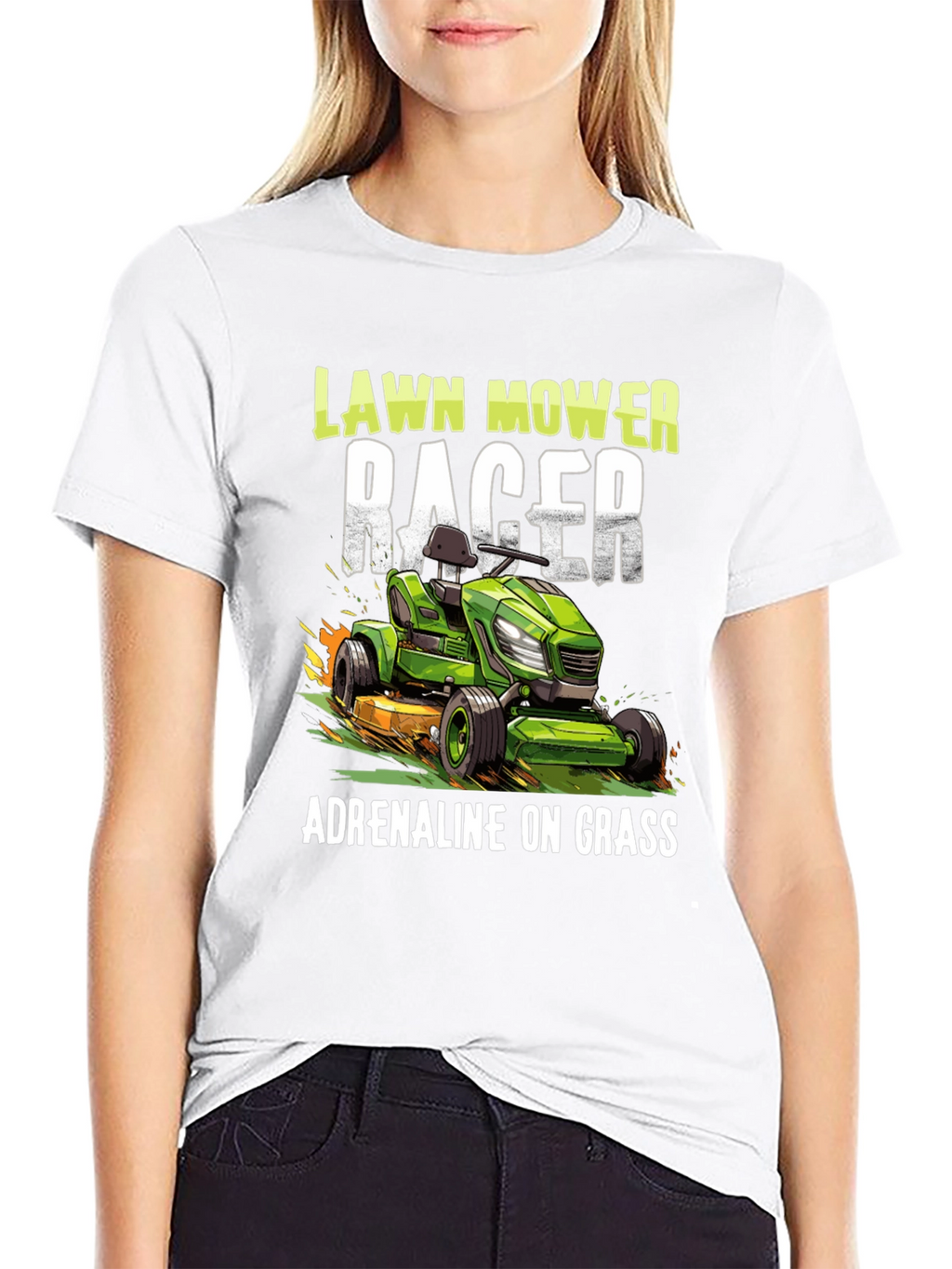 Lawn Mower Racer Tee - Adrenaline on Grass