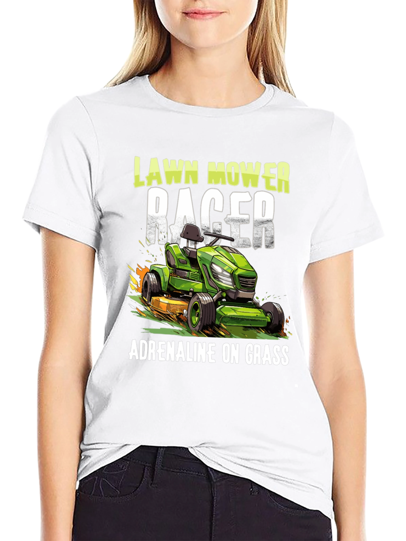 Lawn Mower Racer Tee - Adrenaline on Grass