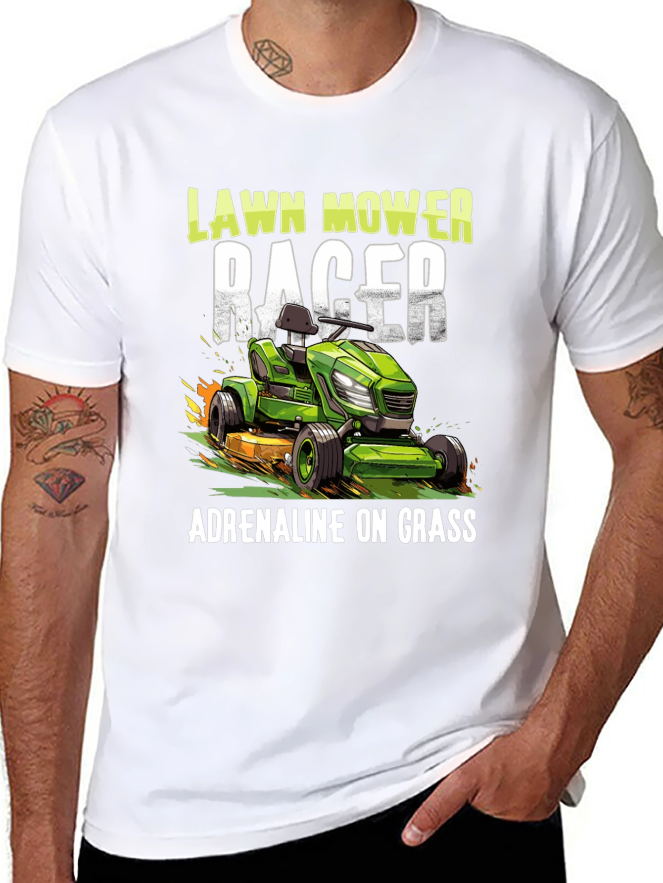 Lawn Mower Racer Tee - Adrenaline on Grass