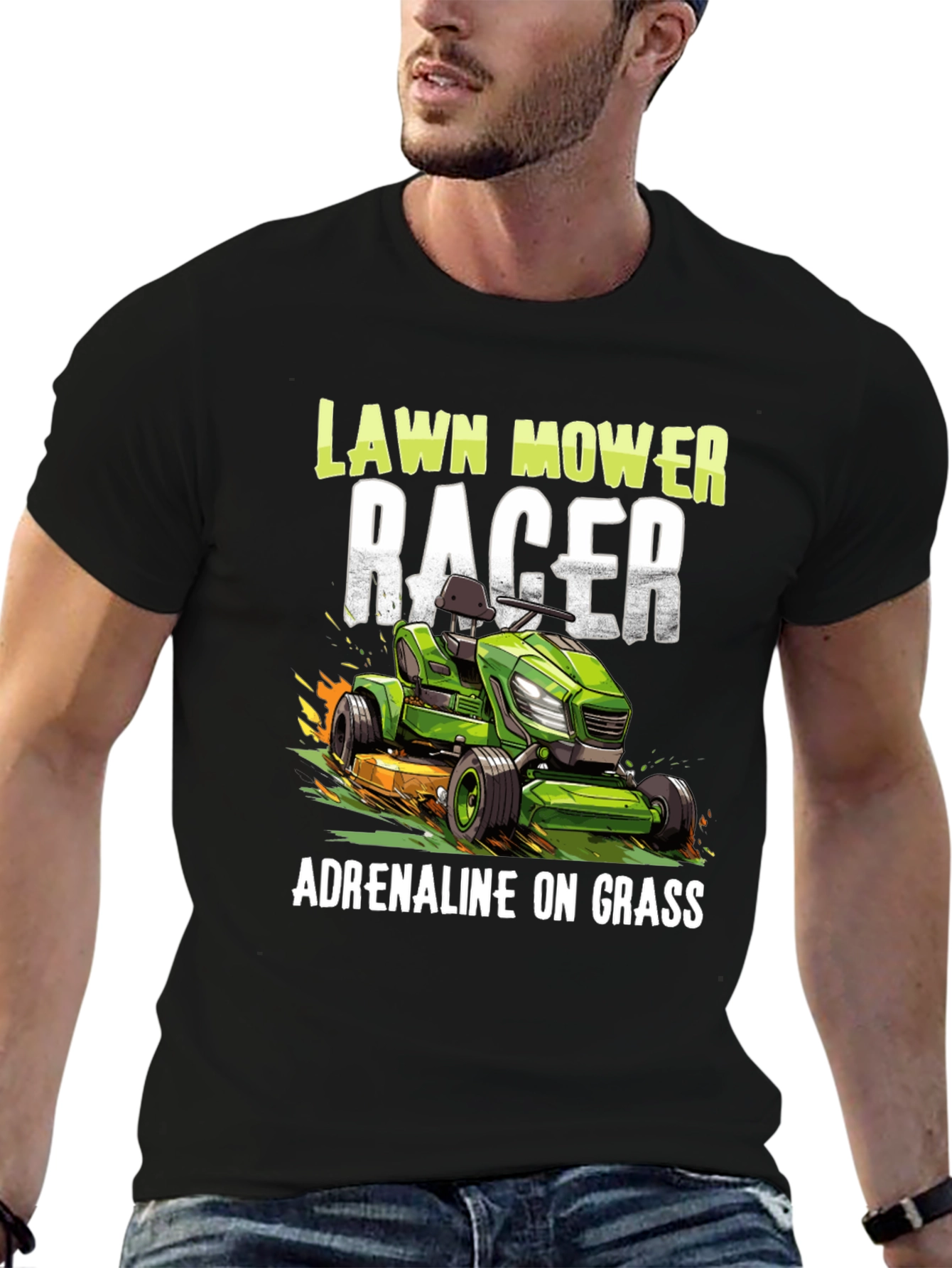Lawn Mower Racer Tee - Adrenaline on Grass