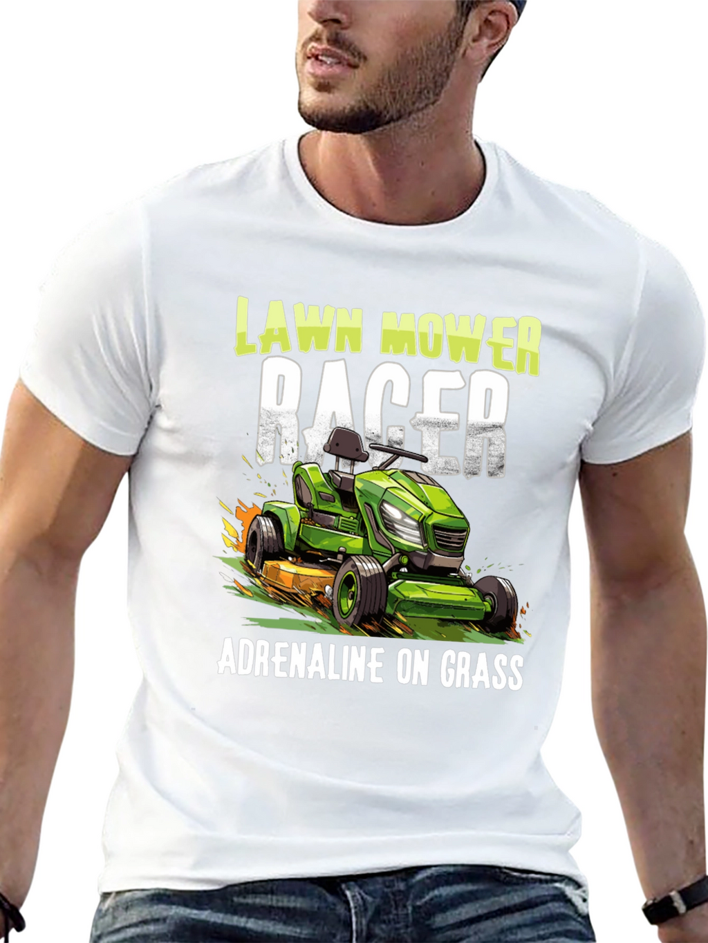 Lawn Mower Racer Tee - Adrenaline on Grass