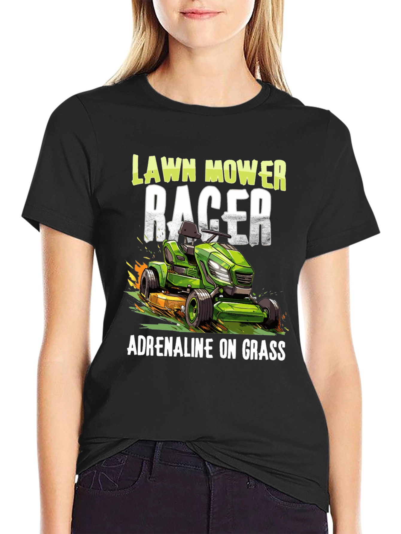 Lawn Mower Racer Tee - Adrenaline on Grass