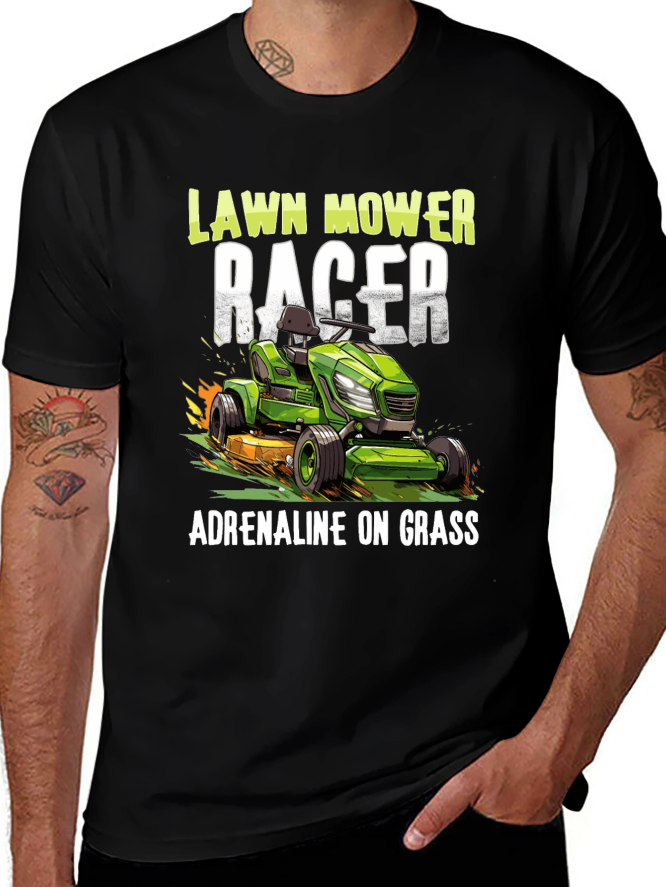 Lawn Mower Racer Tee - Adrenaline on Grass