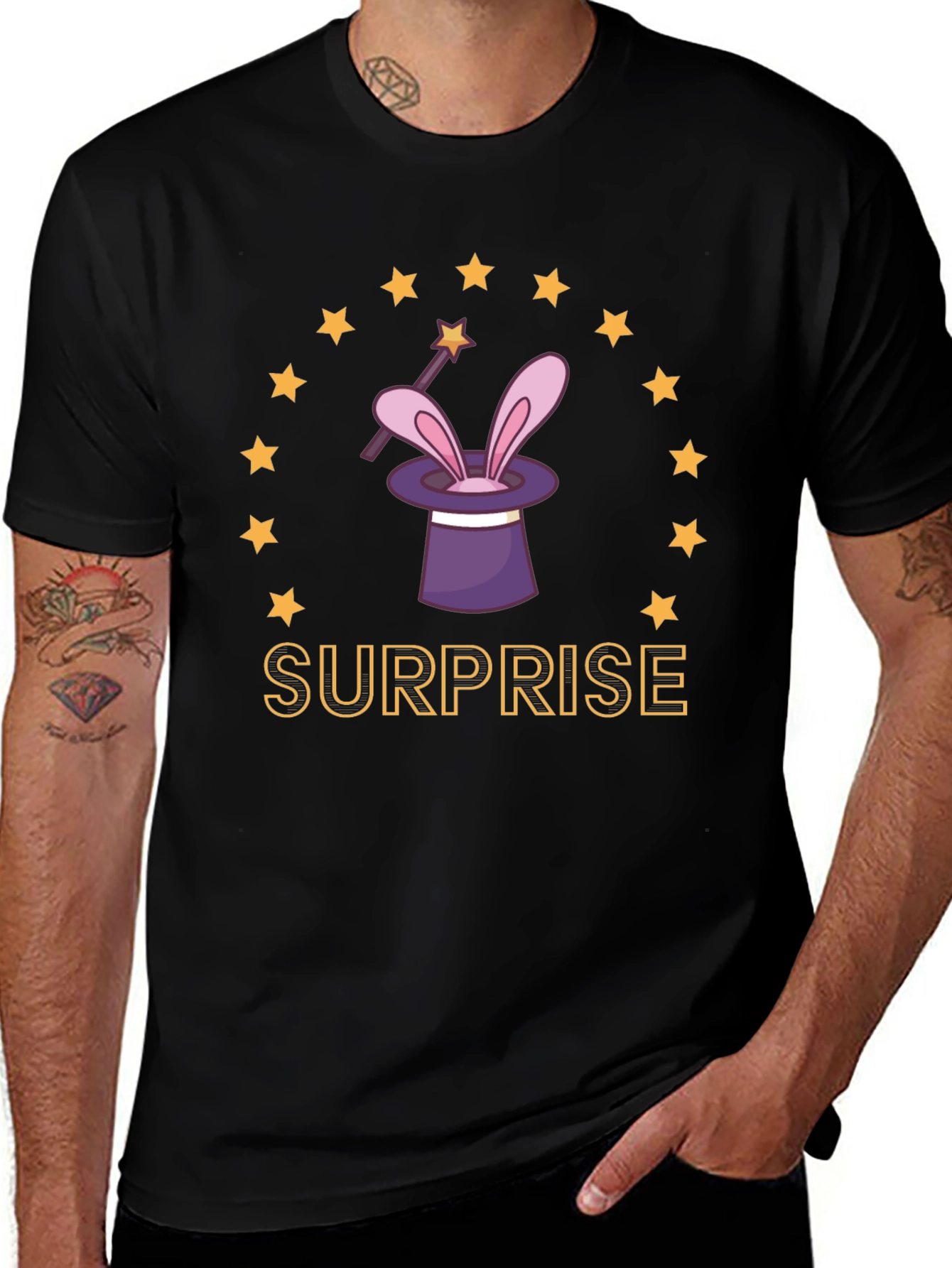 Surprise Rabbit in Hat T-Shirt - Magic Show Apparel