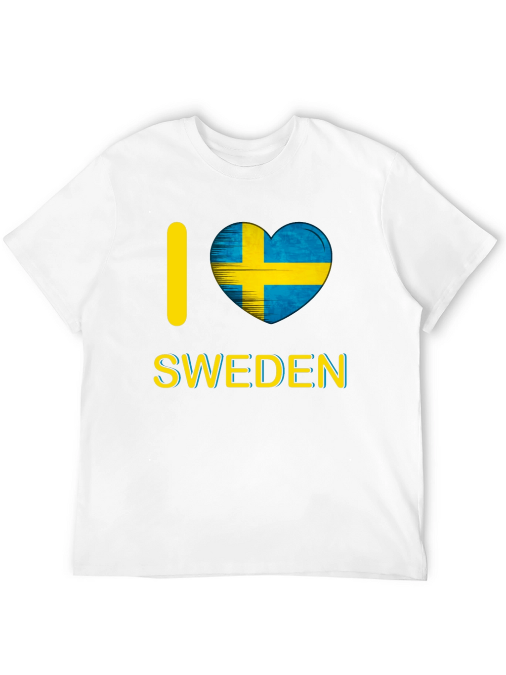 I Love Sweden T-Shirt - Black Crew Neck