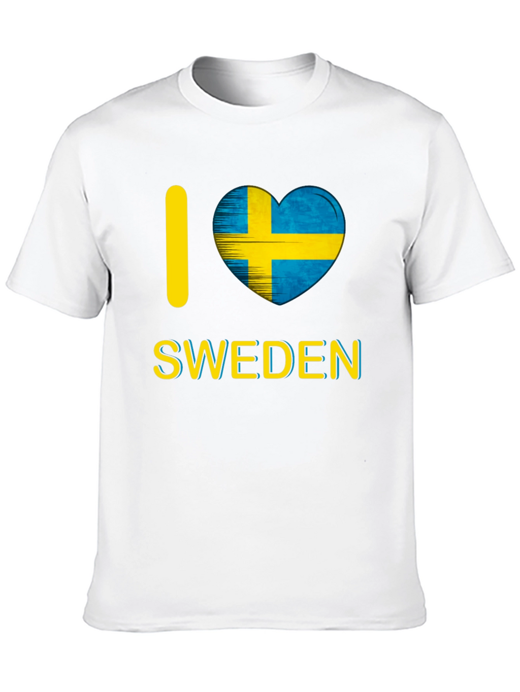 I Love Sweden T-Shirt - Black Crew Neck